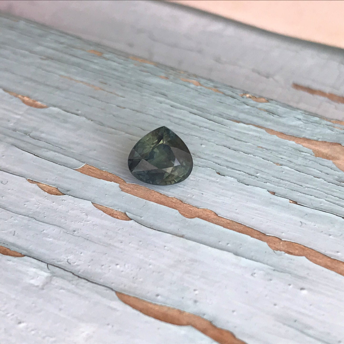 Natural Sapphire 6.6x7.2mm Fat Pear Cut 2 carat Bluish Green Corundum Faceted Loose Unmounted Gemstone Earth Mined Genuine Stone