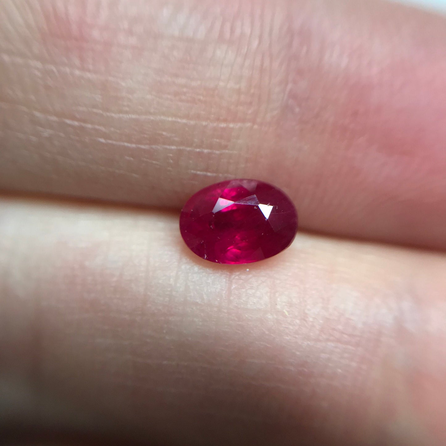 1.13 Ct Natural  Silky Ruby Heated 6.8x4.6mm Loose Ruby, Faceted Gemstone, Oval Cut, Reclaimed Gemstone, Red July Birthstone, Earth Mined