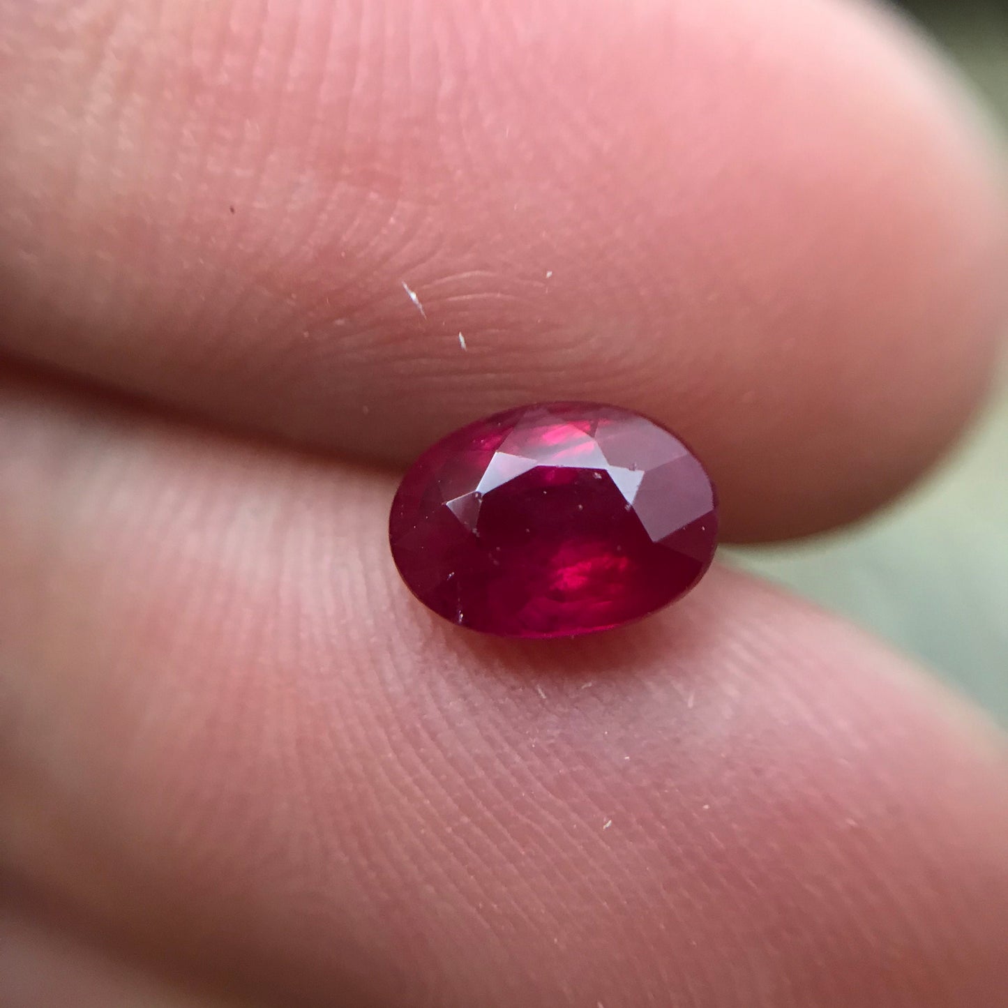 1.13 Ct Natural  Silky Ruby Heated 6.8x4.6mm Loose Ruby, Faceted Gemstone, Oval Cut, Reclaimed Gemstone, Red July Birthstone, Earth Mined
