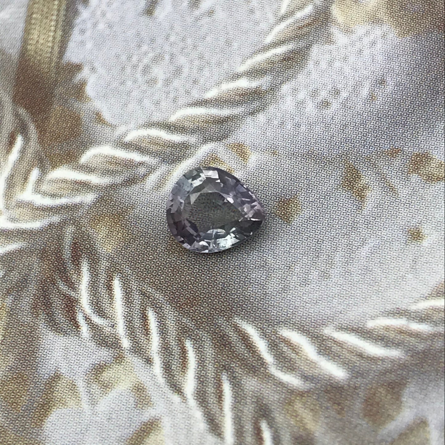 Bi-Color Natural Sapphire 6.2x5.3 mm 1 Carat - Green Purple Sapphire Loose Gemstone - Pear Corundum Gem Faceted Unmounted