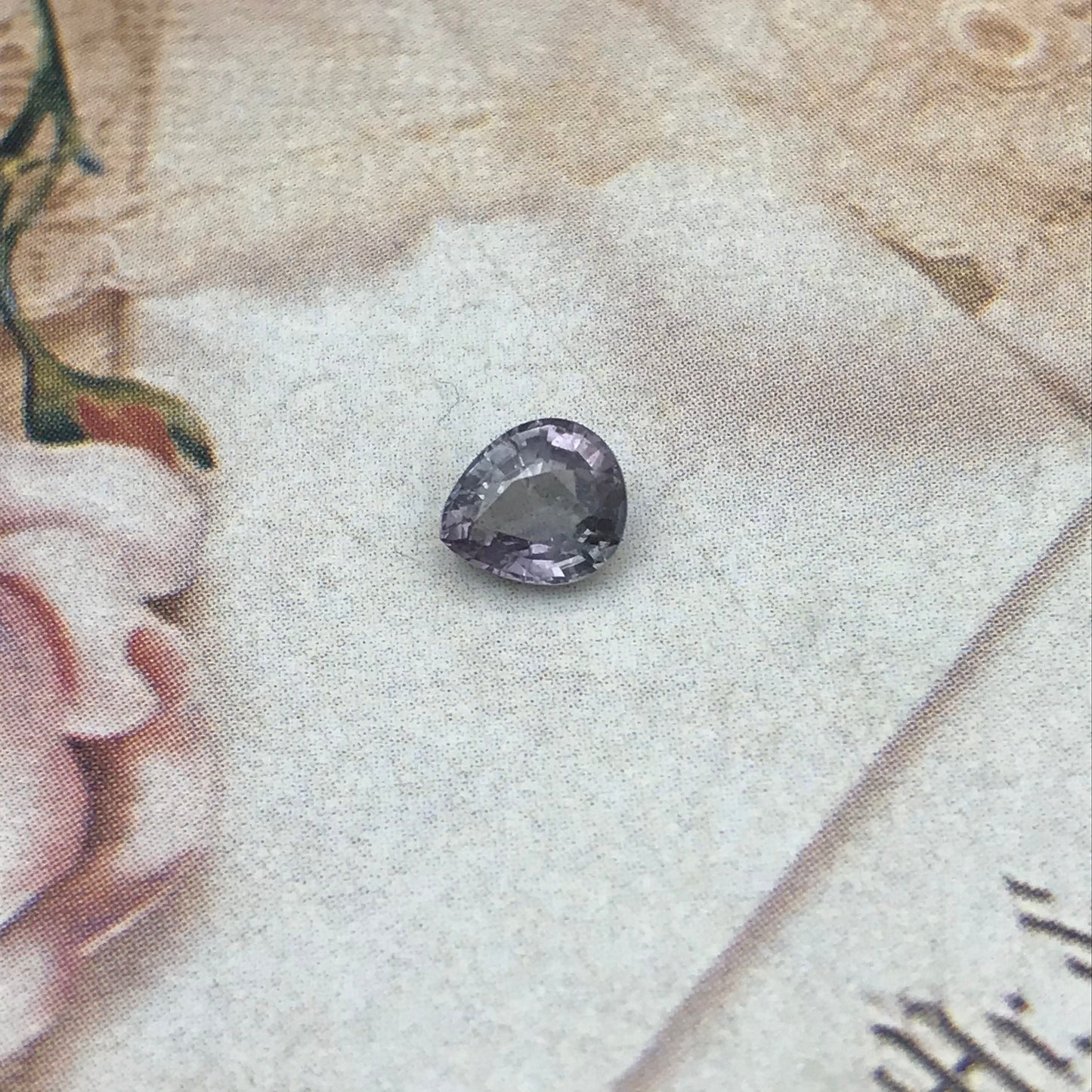 Bi-Color Natural Sapphire 6.2x5.3 mm 1 Carat - Green Purple Sapphire Loose Gemstone - Pear Corundum Gem Faceted Unmounted