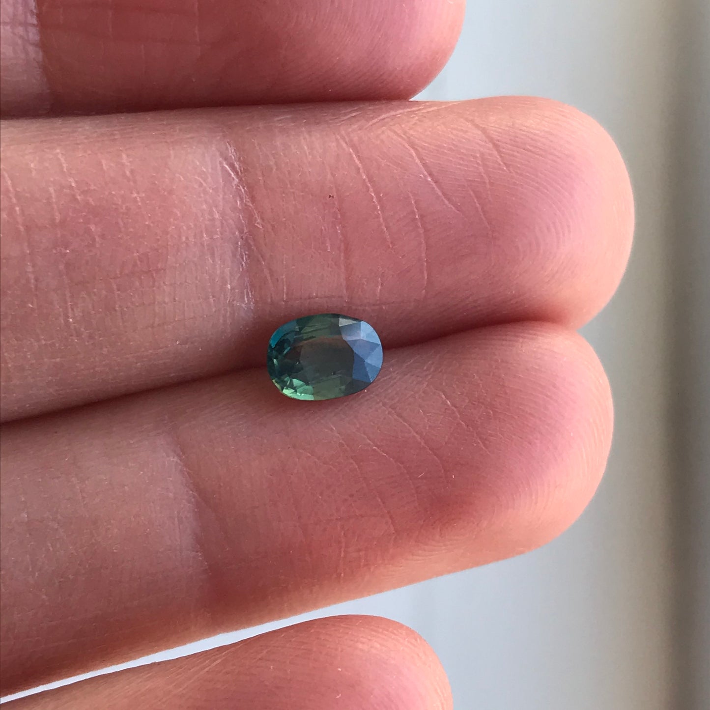 Natural Bi-Color Sapphire 6.4x4.6mm Oval 0.76 Carat Corundum Faceted Loose Unmounted Gemstone Earth Mined Gem - US Seller - Peacock Sapphire