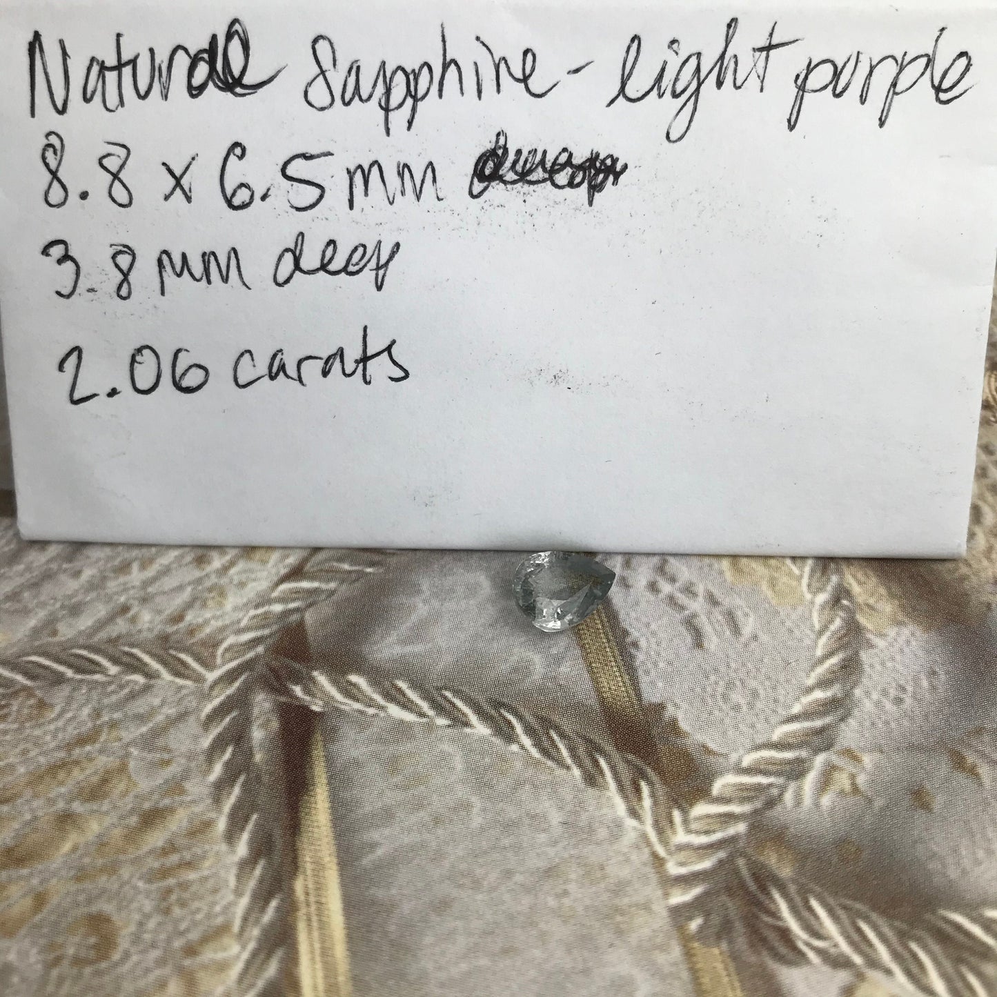 Natural 2 carat Purple Sapphire 8.8 x 6.5mm Pear Cut Loose Gemstone Unmounted Gem Genuine Earth Mined Stone