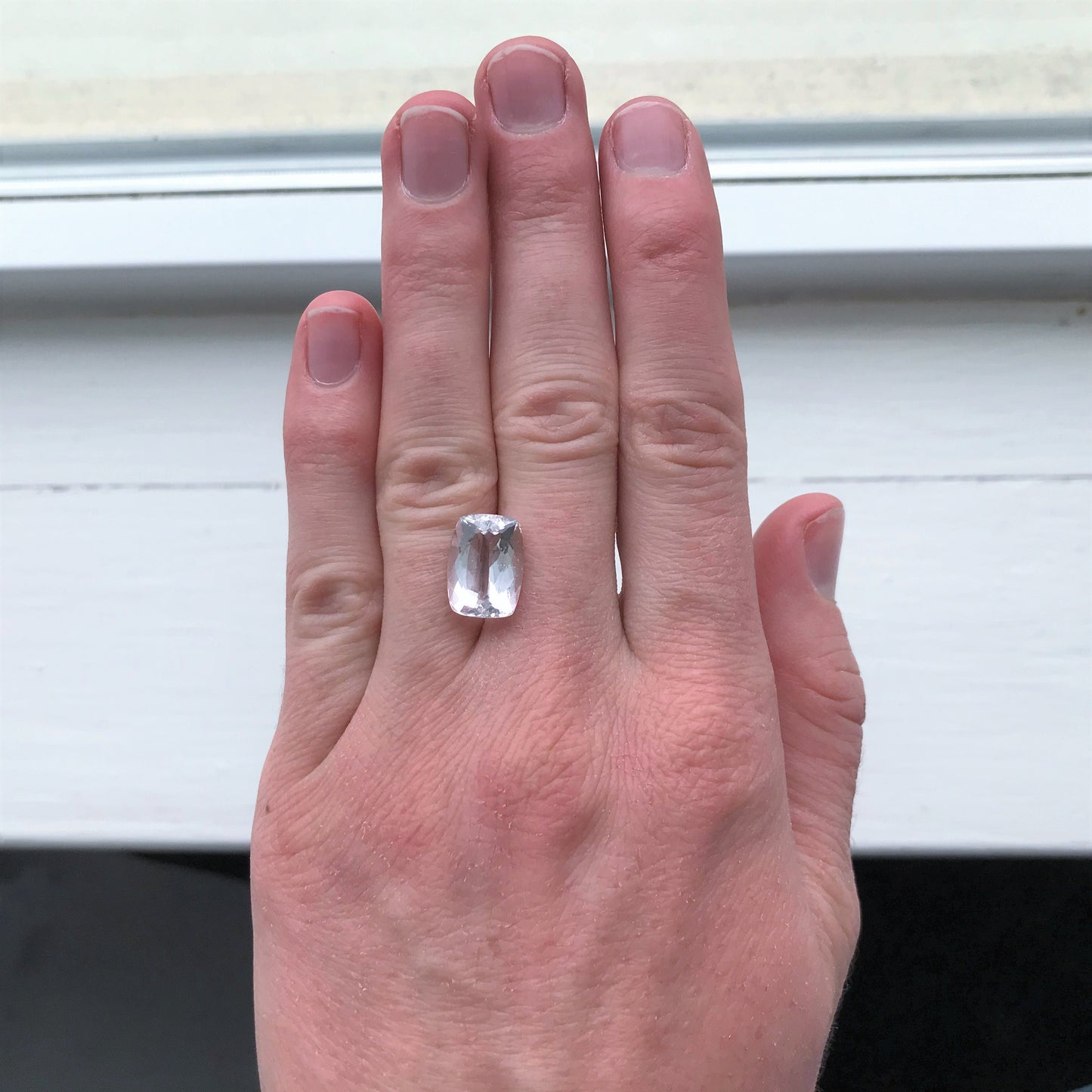 Morganite 13.2x9.6mm 5.39 Carat Rectangle Cushion Cut Light Pink Loose Gem Faceted Unmounted Gemstone