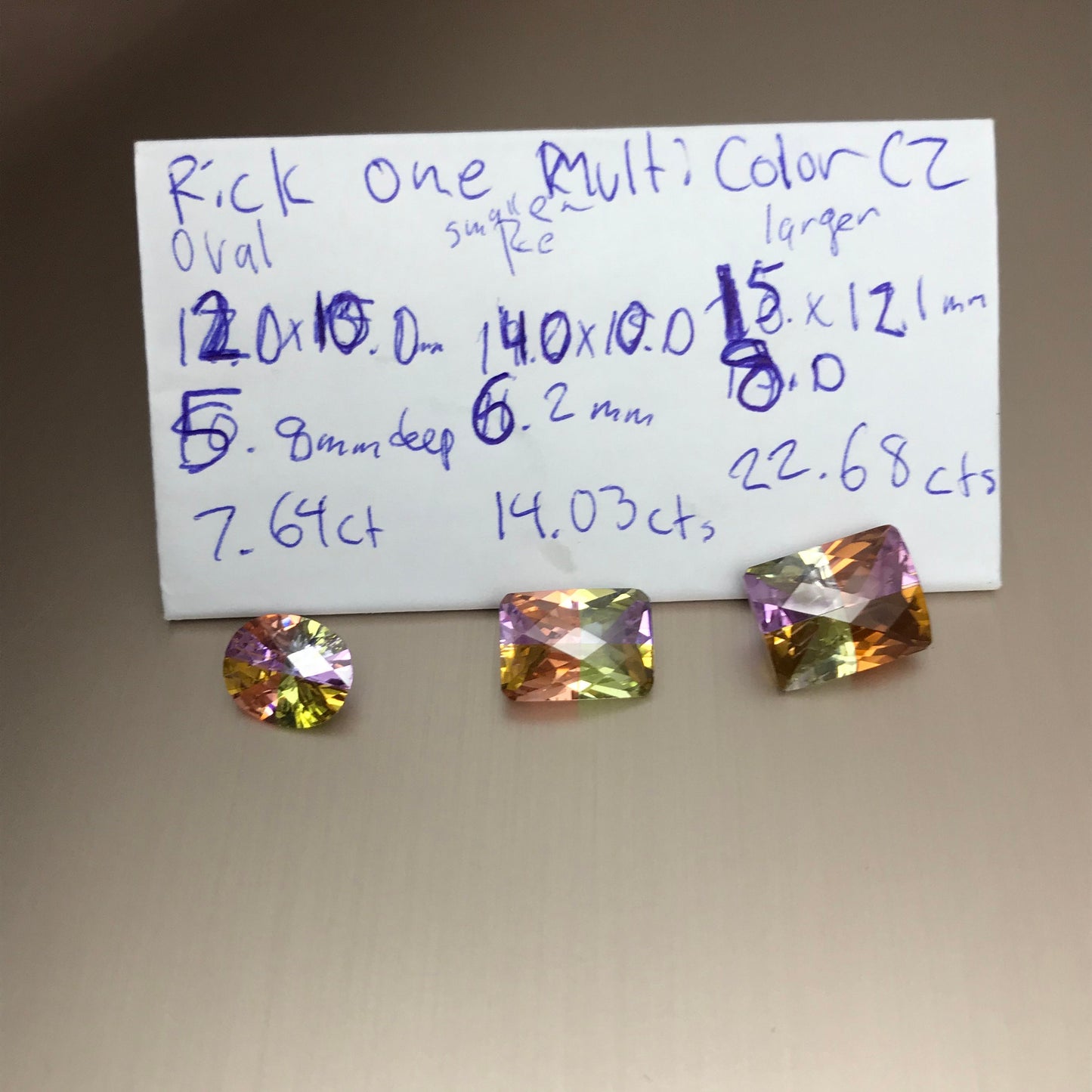 Pick One Loose Cubic Zirconia CZ Pink Purple Yellow Orange12x10mm,14x10, 15x12 Large Loose Colorful Inexpensive Gem, Multi Color Gem
