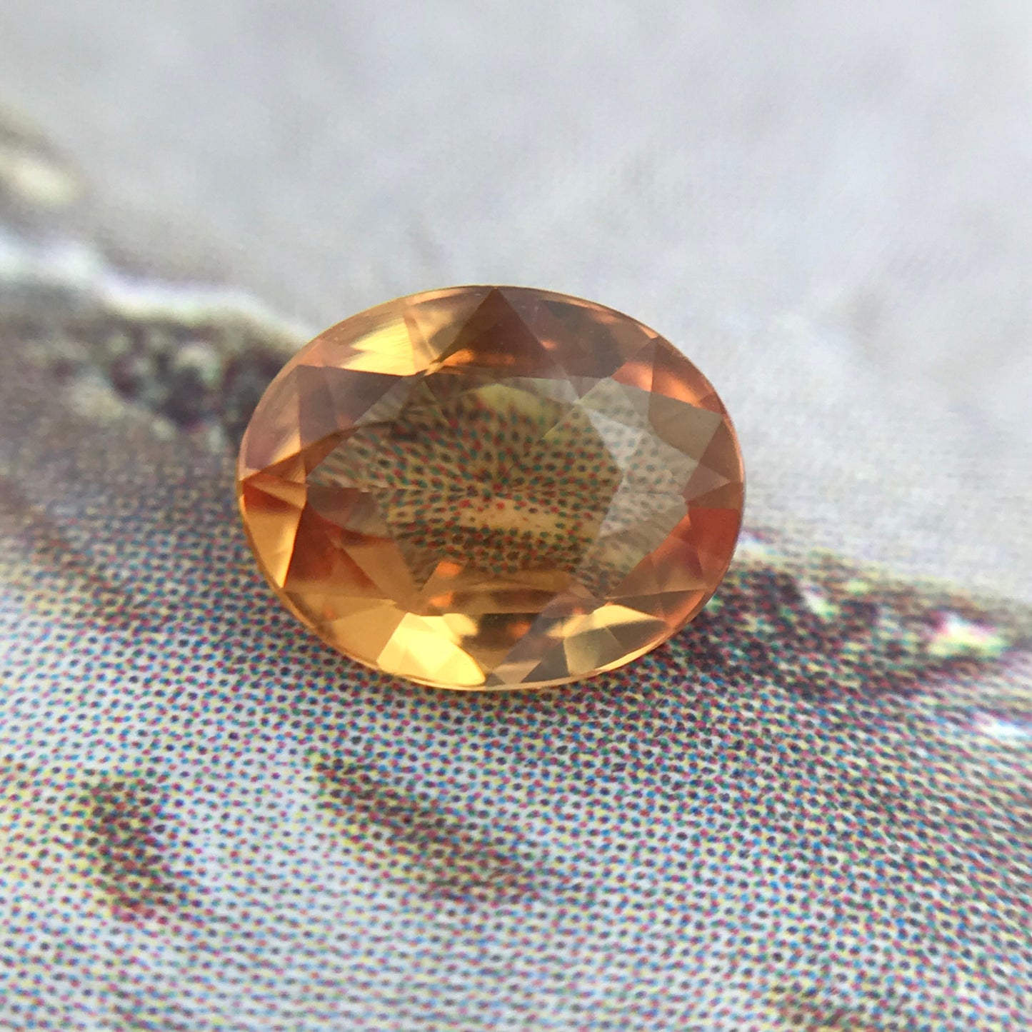 Natural Orange Sapphire 5.7x4.5mm 0.47 Carats Rose-Cut Oval Cut Faceted Gem Loose Unmounted Gemstone Earth Mined Beryllium Treated