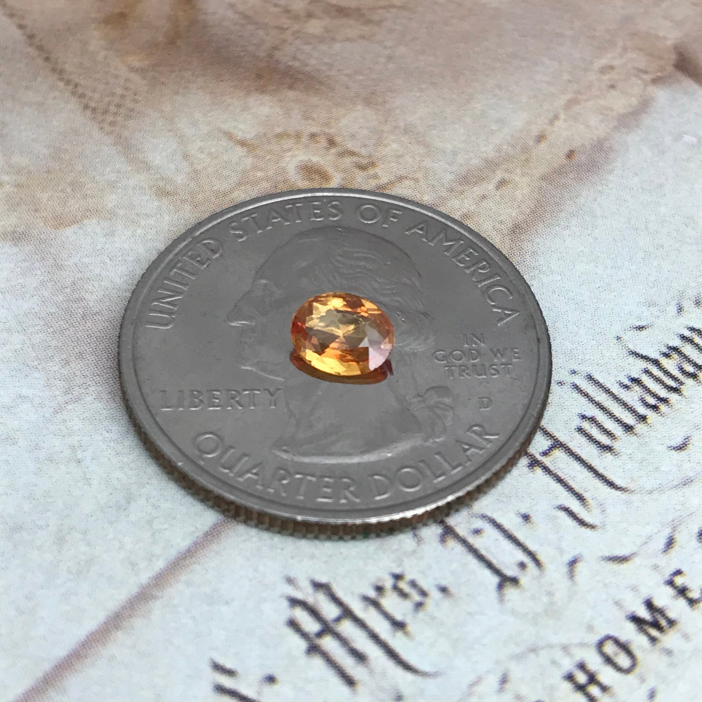 Natural Orange Sapphire 5.7x4.5mm 0.47 Carats Rose-Cut Oval Cut Faceted Gem Loose Unmounted Gemstone Earth Mined Beryllium Treated