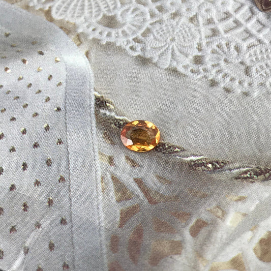 Natural Orange Sapphire 5.7x4.5mm 0.47 Carats Rose-Cut Oval Cut Faceted Gem Loose Unmounted Gemstone Earth Mined Beryllium Treated