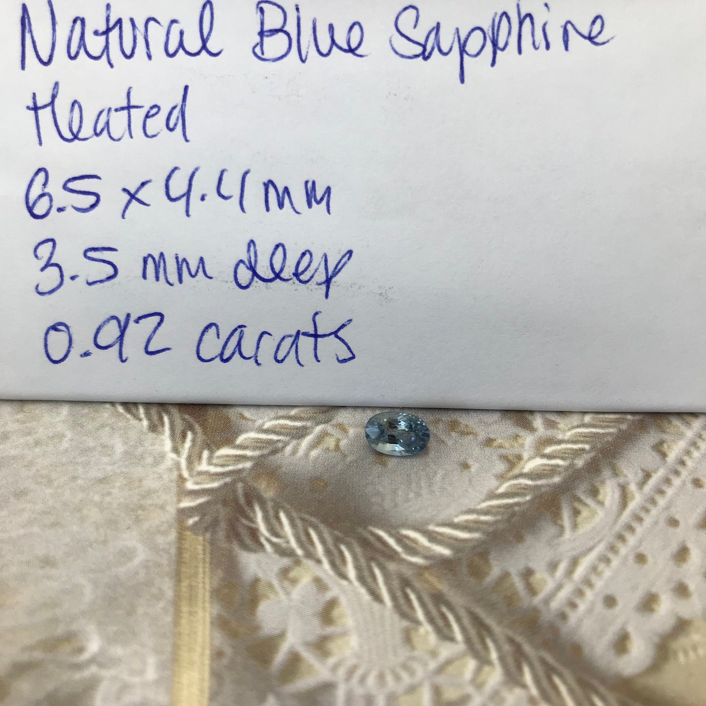 Natural Blue Sapphire 6.5 x 4.4mm 0.92 Carats Oval Corundum Light Blue Gem Faceted Loose Unmounted Gemstone