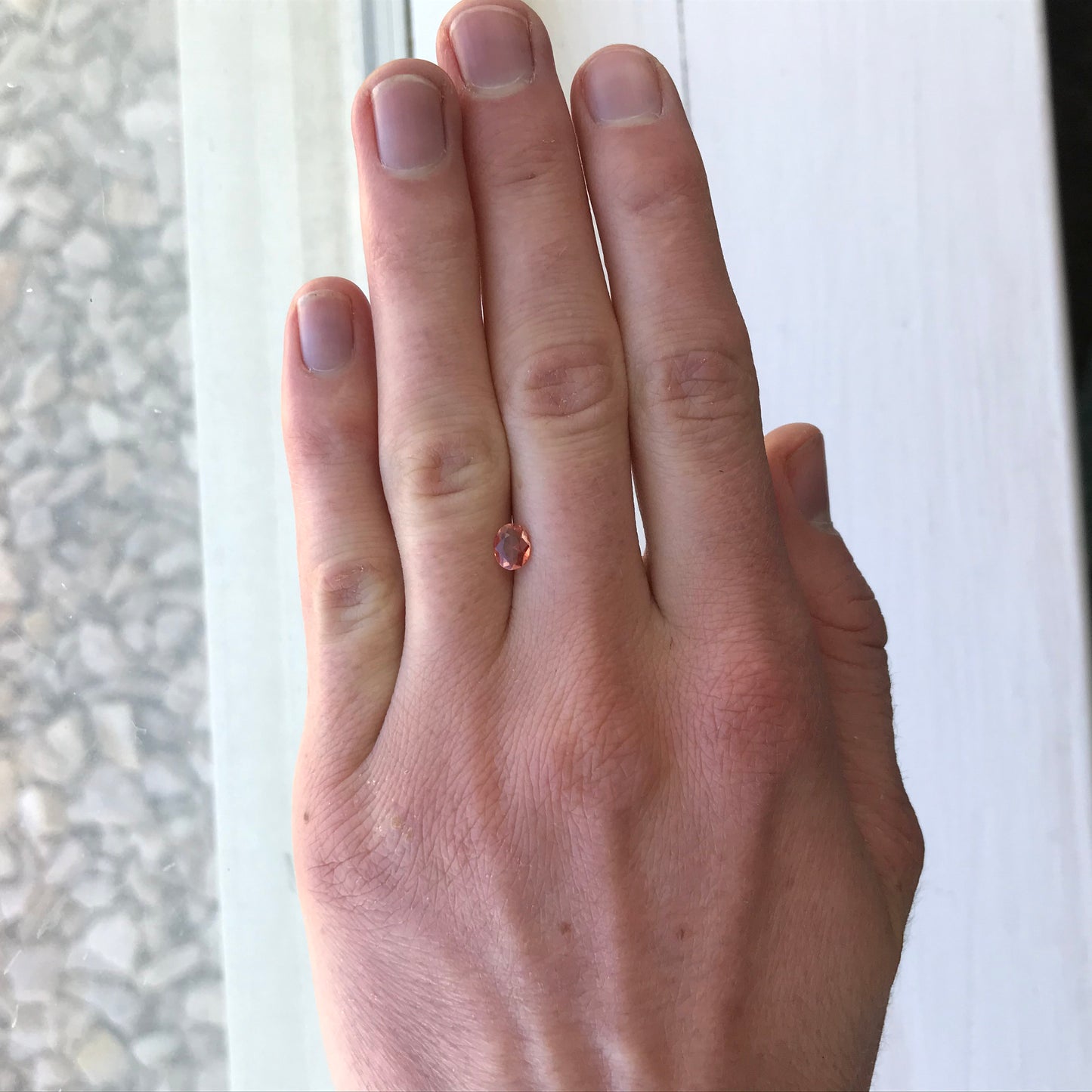 Natural Reddish Orange Sapphire 6x4.7mm 0.45 Carats Rose-Cut Oval Cut Faceted Gem Loose Unmounted Gemstone Earth Mined Beryllium Treated