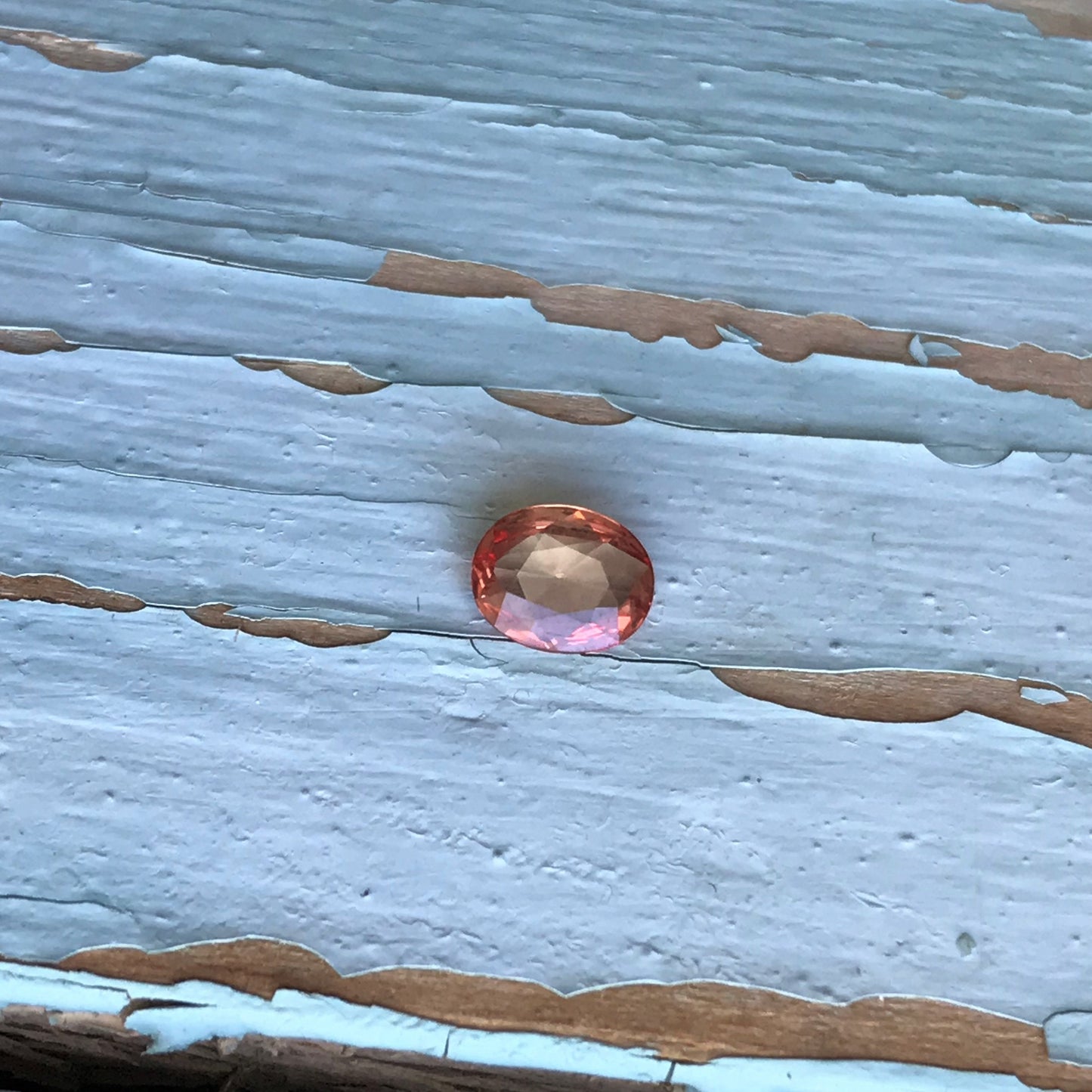 Natural Reddish Orange Sapphire 6x4.7mm 0.45 Carats Rose-Cut Oval Cut Faceted Gem Loose Unmounted Gemstone Earth Mined Beryllium Treated