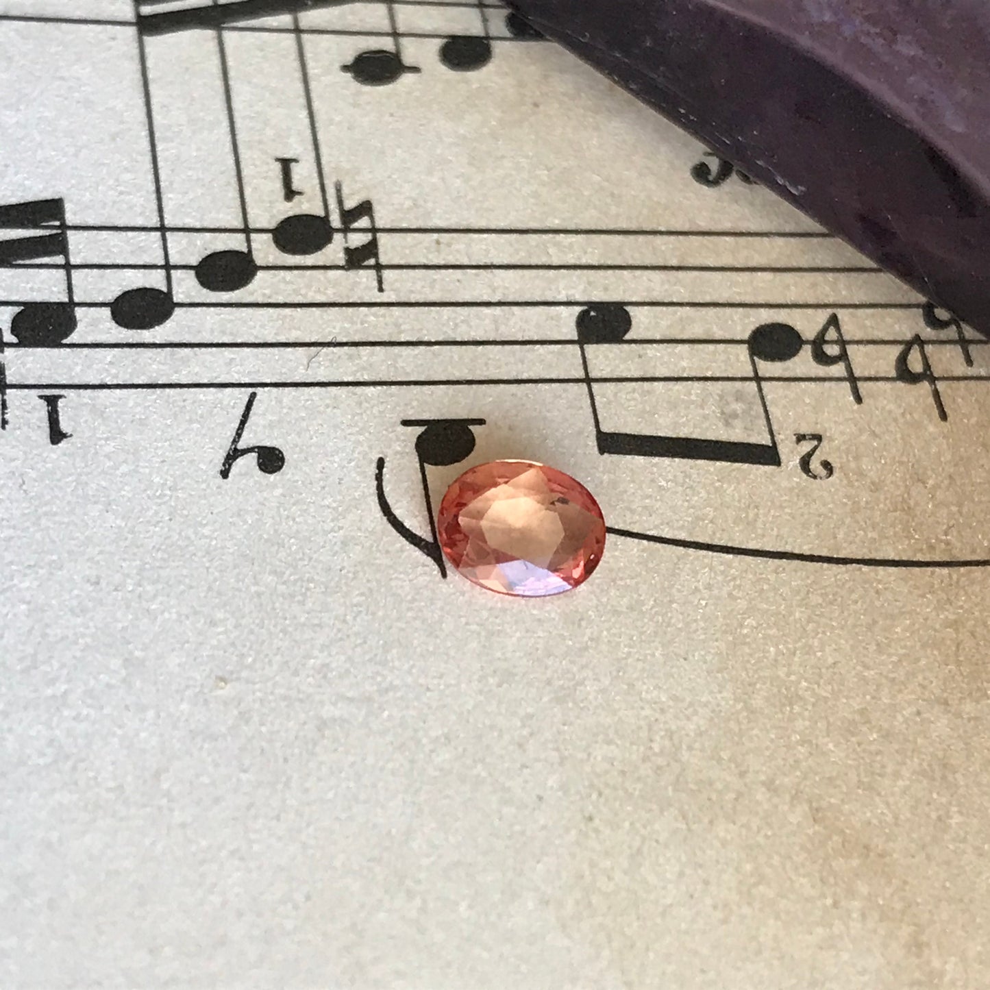 Natural Reddish Orange Sapphire 6x4.7mm 0.45 Carats Rose-Cut Oval Cut Faceted Gem Loose Unmounted Gemstone Earth Mined Beryllium Treated