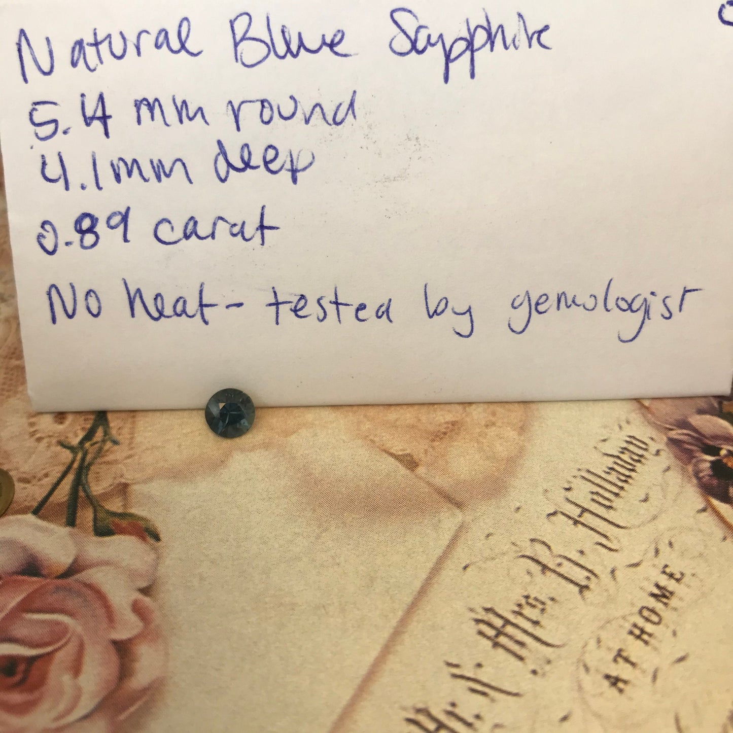 Untreated 5.4 mm Round Natural Blue Sapphire 0.89 Carat Corundum Fancy Sapphire Faceted Loose Gemstone Earth Mined Stone Approx. 5.5mm Round