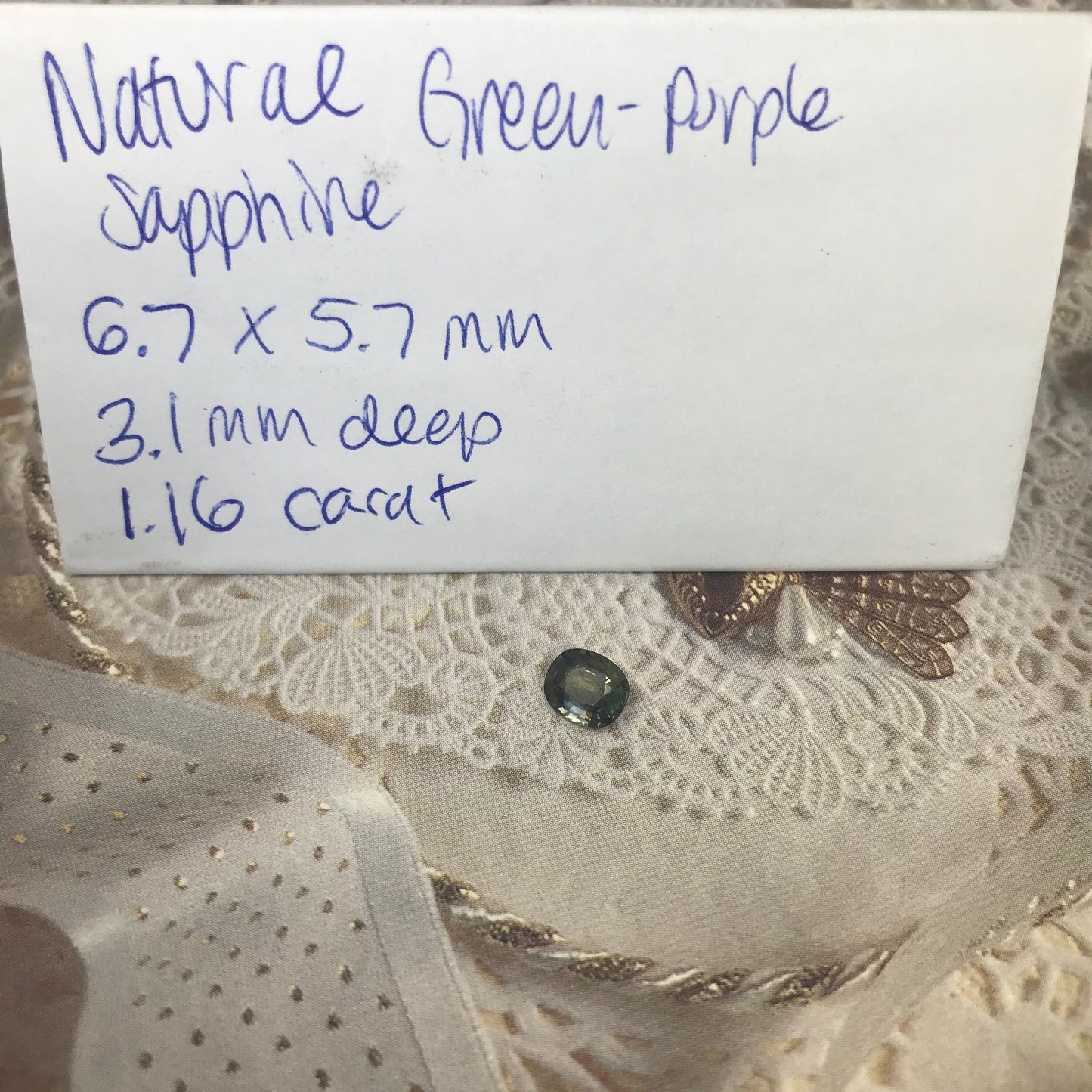 Color Change Natural Sapphire 6.7x5.7 mm Oval 1.16 Carat - Purple to Green Gemstone - Corundum Gem Faceted Loose Unmounted