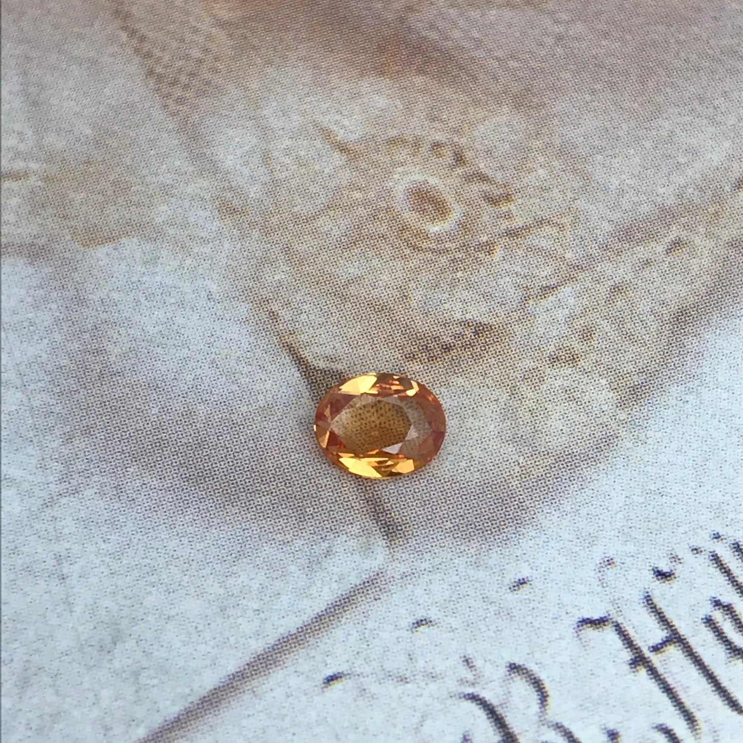 Natural Orange Sapphire 5.7x4.5mm 0.47 Carats Rose-Cut Oval Cut Faceted Gem Loose Unmounted Gemstone Earth Mined Beryllium Treated