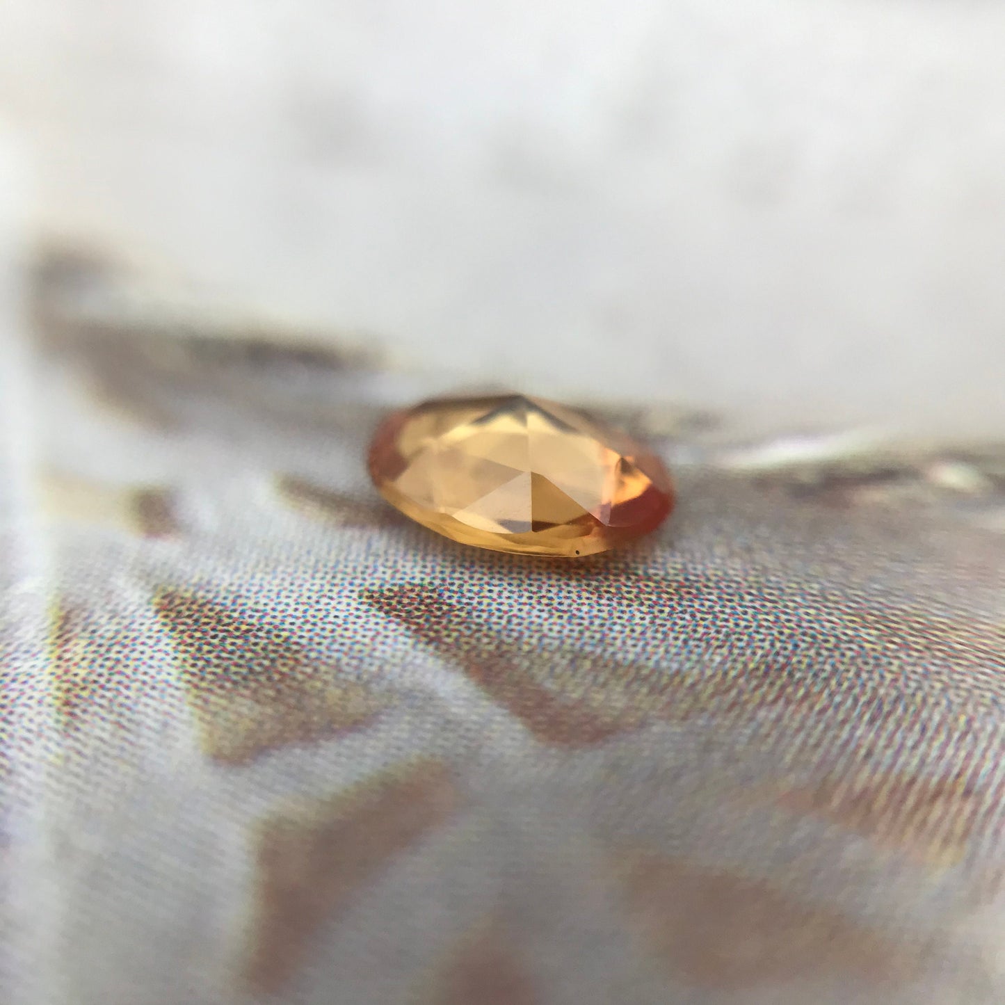 Natural Orange Sapphire 5.7x4.5mm 0.47 Carats Rose-Cut Oval Cut Faceted Gem Loose Unmounted Gemstone Earth Mined Beryllium Treated