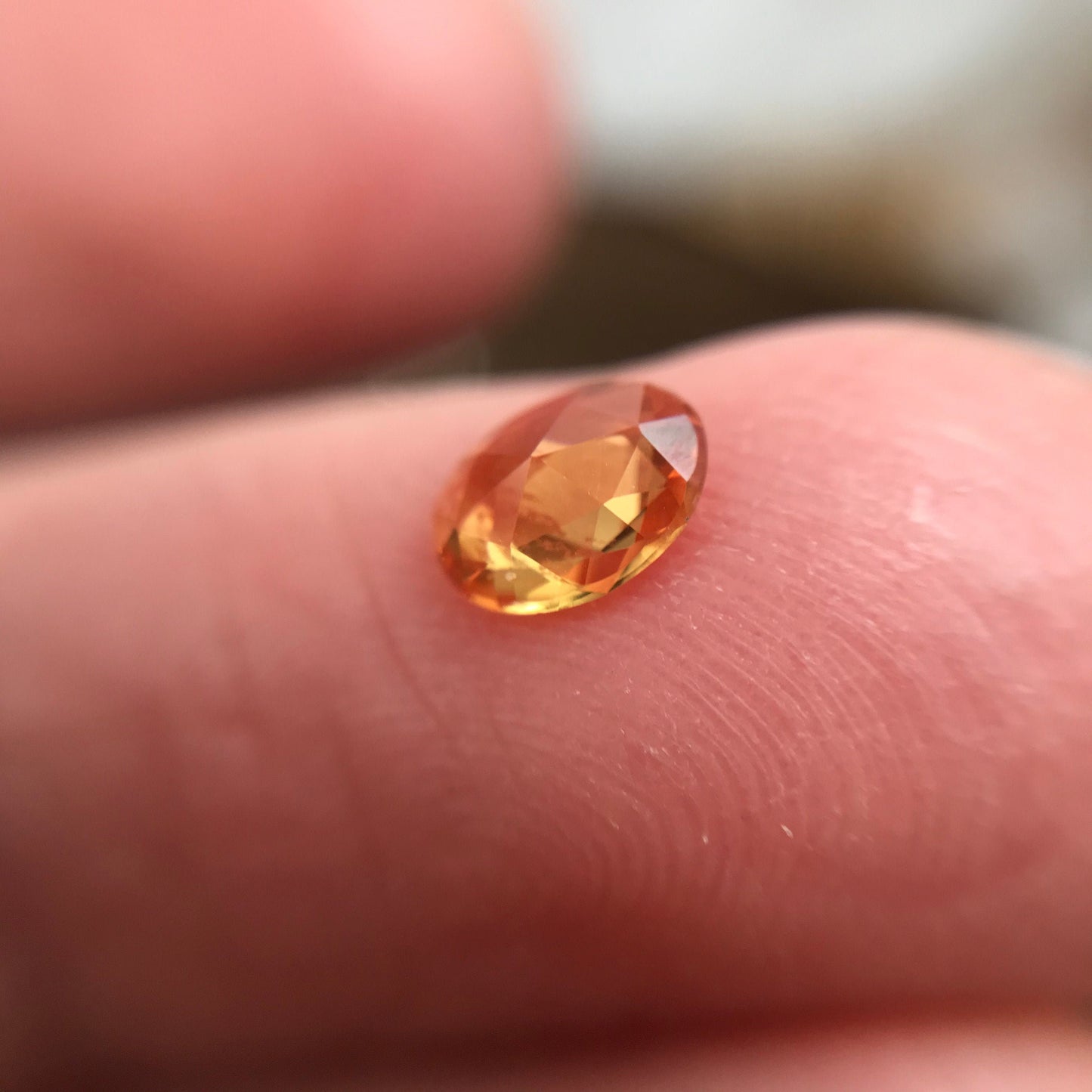 Natural Orange Sapphire 5.7x4.5mm 0.47 Carats Rose-Cut Oval Cut Faceted Gem Loose Unmounted Gemstone Earth Mined Beryllium Treated