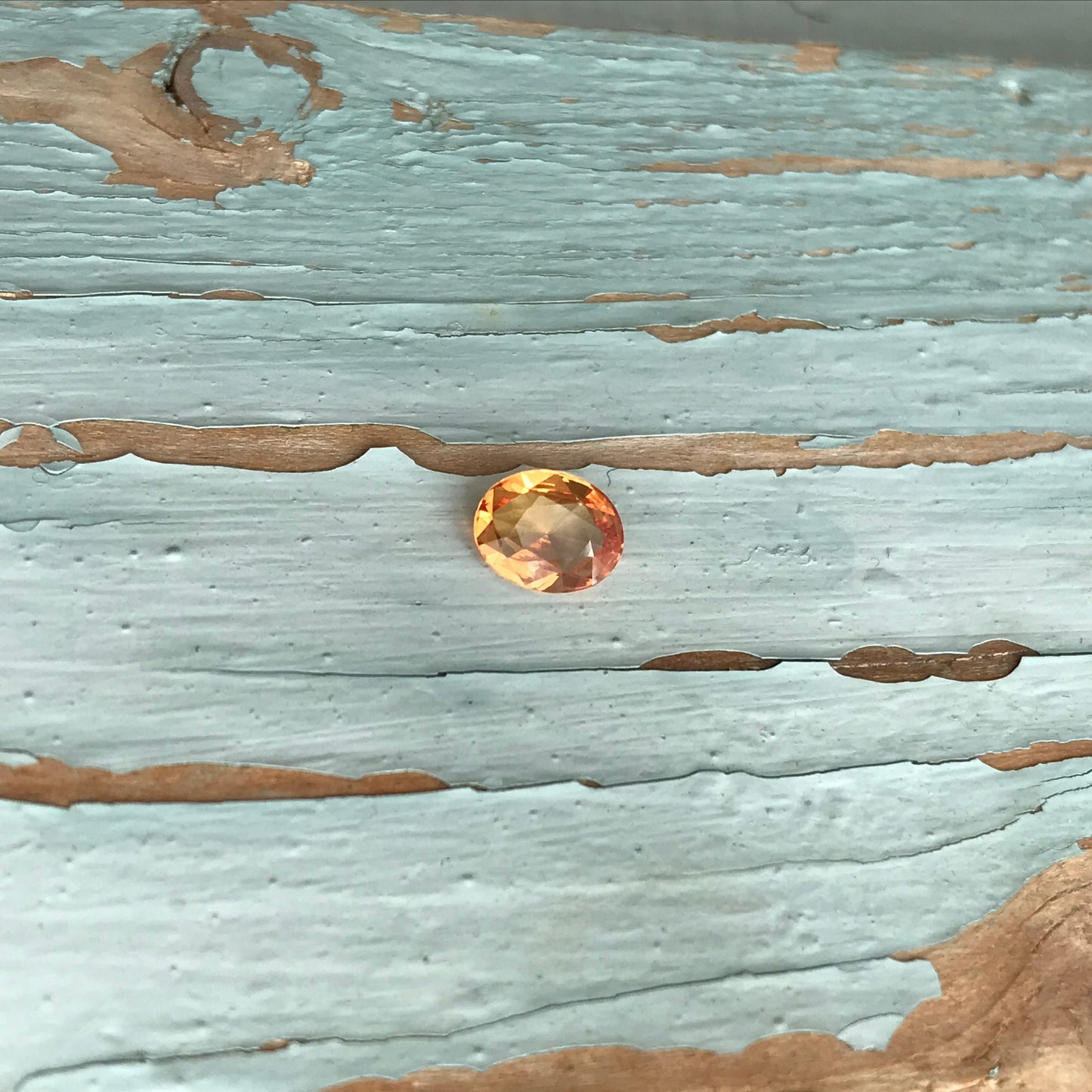 Natural Orange Sapphire 5.7x4.5mm 0.47 Carats Rose-Cut Oval Cut Faceted Gem Loose Unmounted Gemstone Earth Mined Beryllium Treated