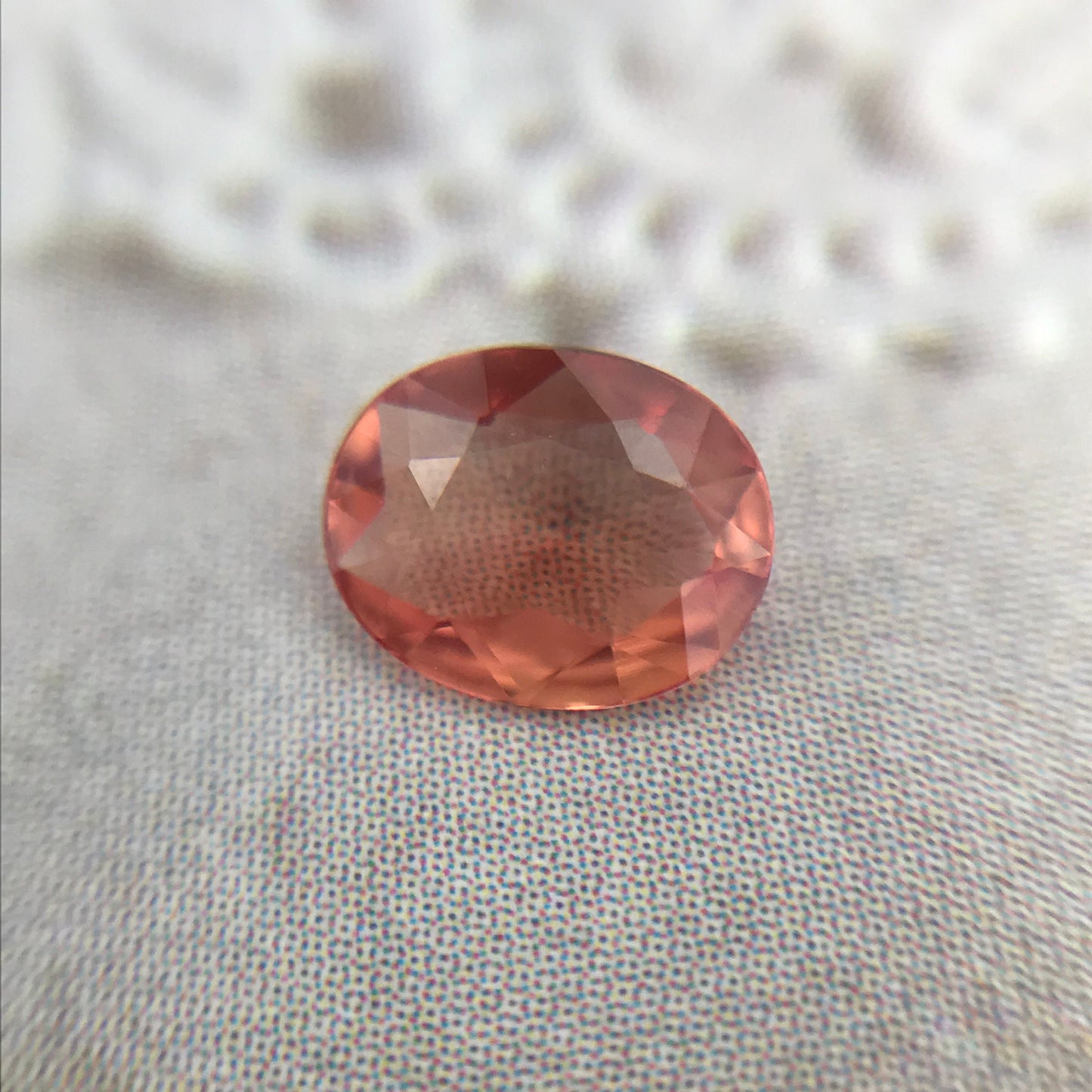 Natural Reddish Orange Sapphire 6x4.7mm 0.45 Carats Rose-Cut Oval Cut Faceted Gem Loose Unmounted Gemstone Earth Mined Beryllium Treated