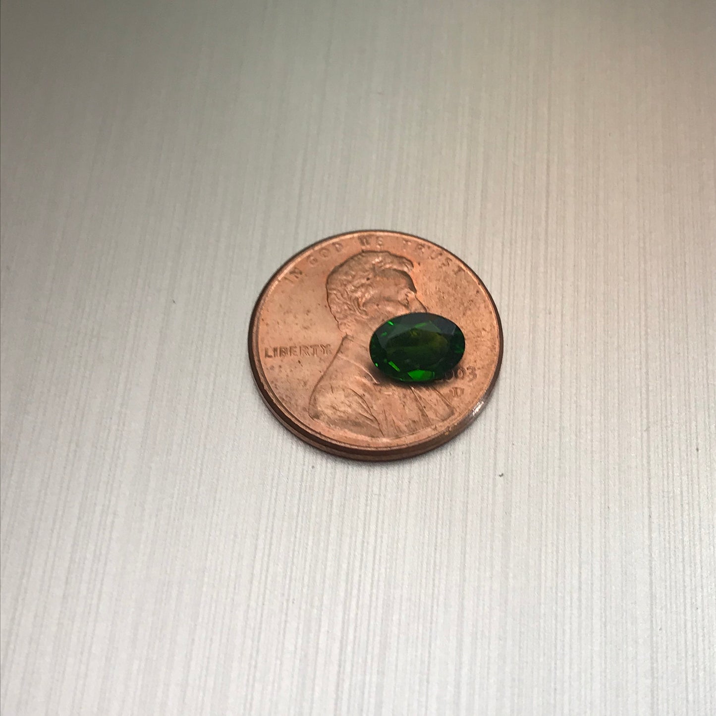7x5mm Green Chrome Diopside 0.69 carat Oval Cut, Unmounted Faceted Loose Gemstone