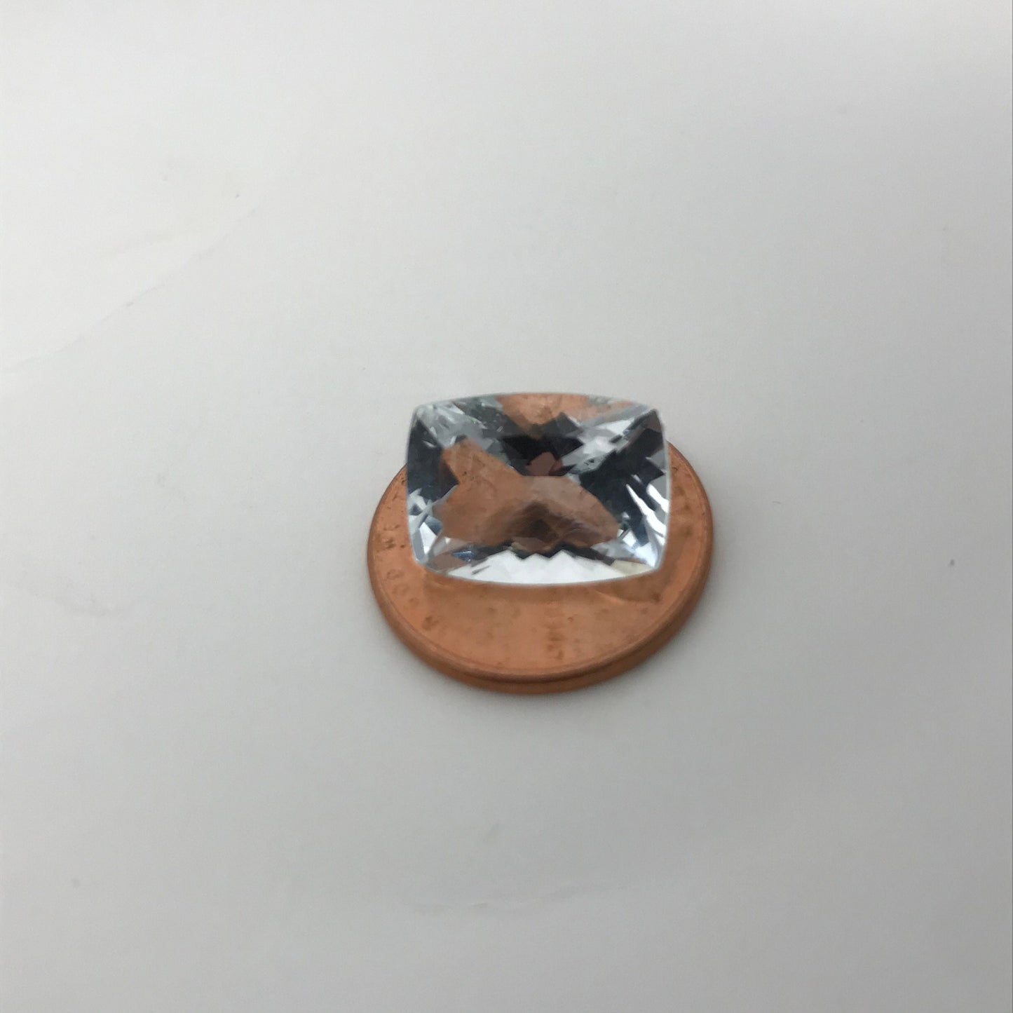 14x10mm Light Blue Aquamarine 6.18 carat Rectangle Cushion Cut, Faceted Loose Gemstone, Reclaimed/Recycled gem