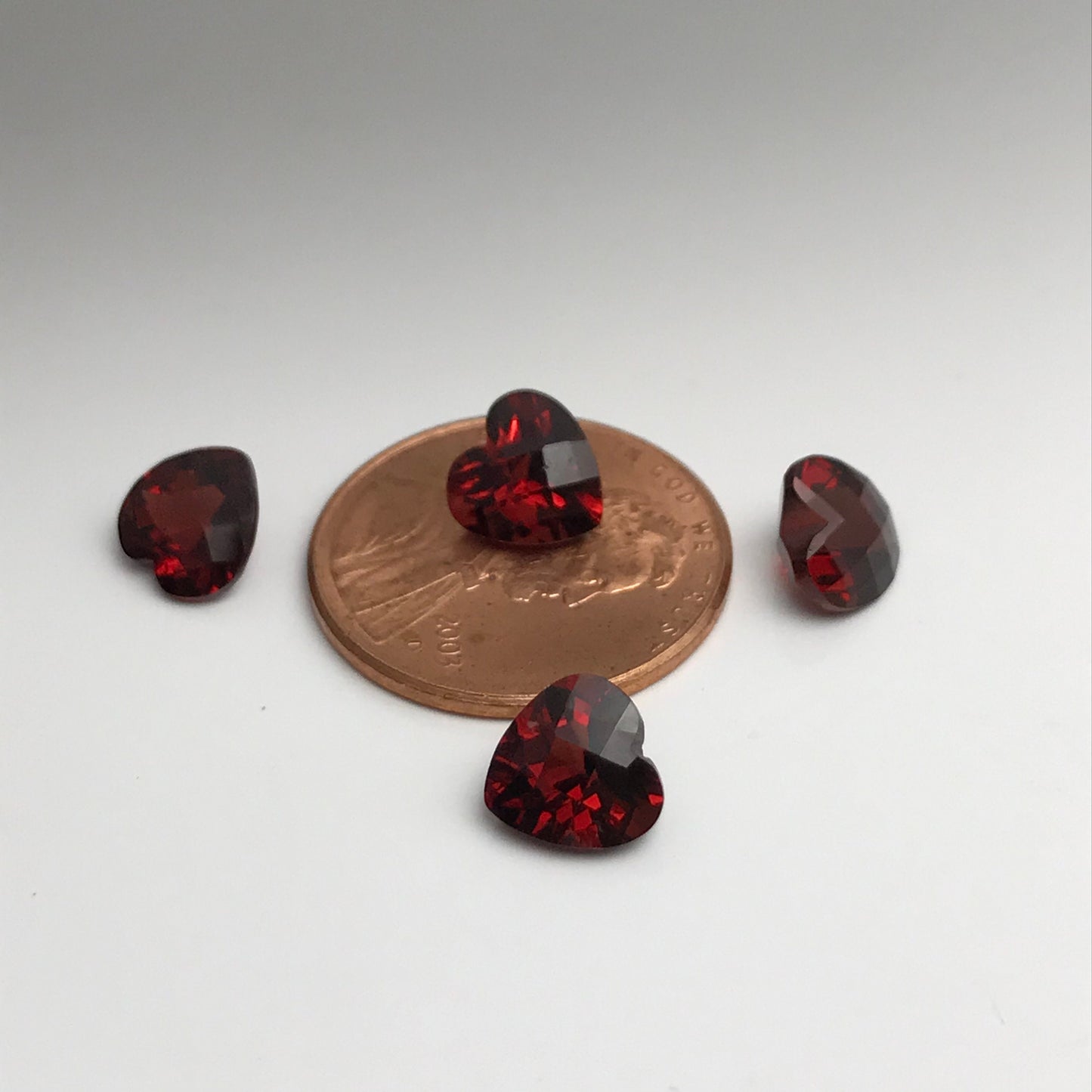 ONE 7mm Red Garnet Checkerboard Hear Cut, Approx 1.32-1.62 carat, Faceted Loose Reclaimed Gem