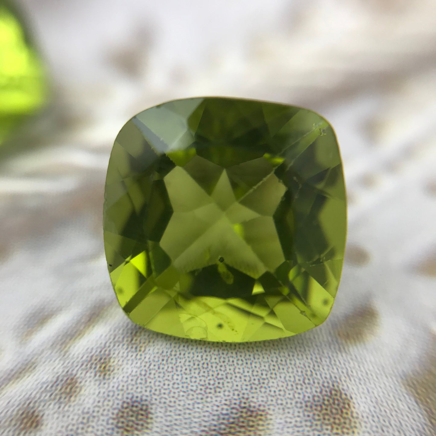 Green Peridot 9 mm Cushion Cut 3.5 to 4.0 carats Loose Natural Gem August Birthstone Faceted Unmounted Gemstone, Natural Peridot