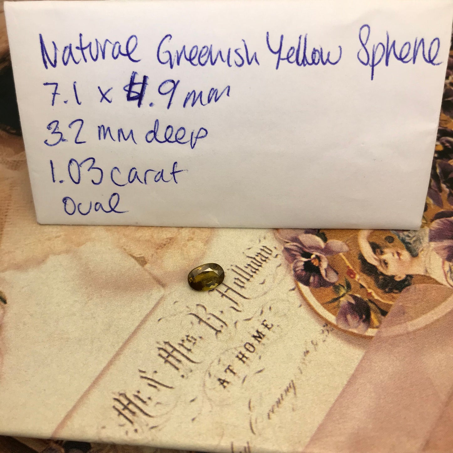 Greenish Yellow Sphene 1.03 Carat 7x5mm Oval Cut Loose Gem Unmounted Gemstone Earth Mined Stone