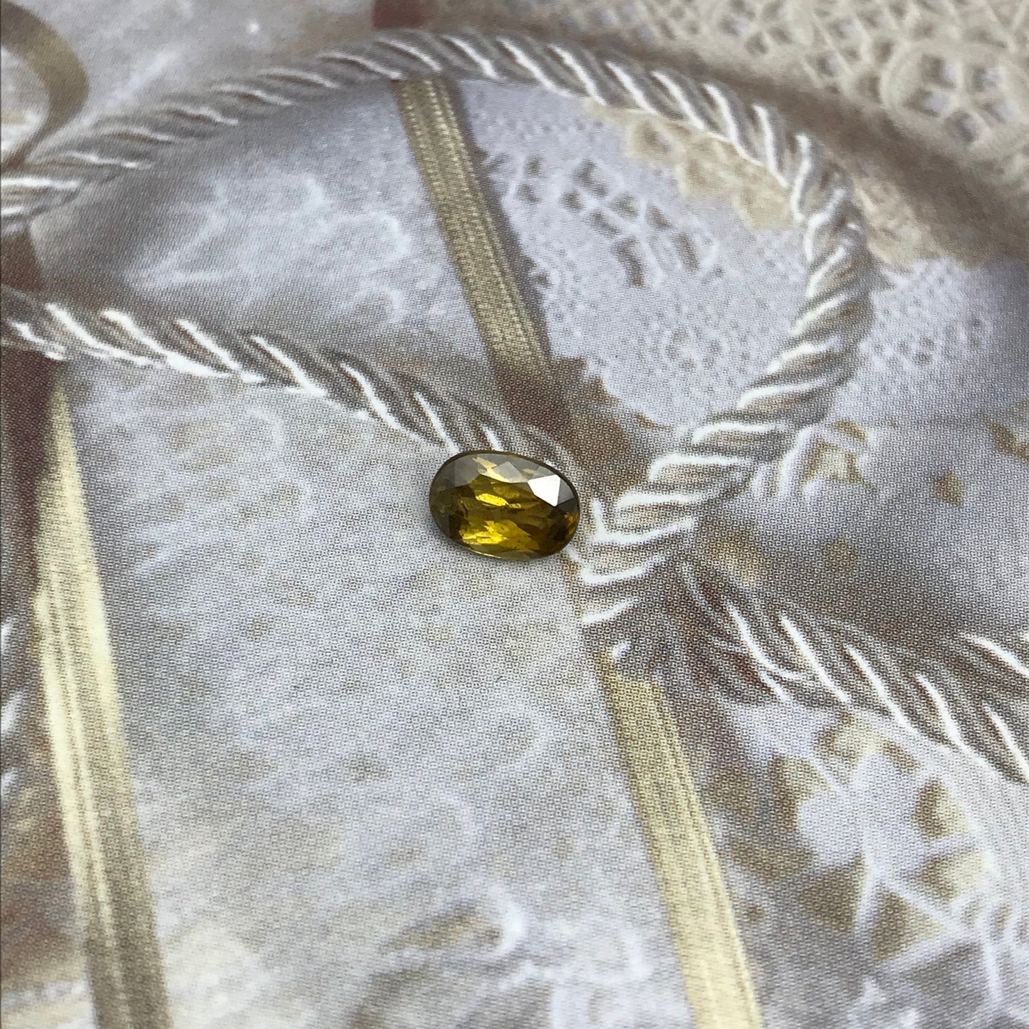 Greenish Yellow Sphene 1.03 Carat 7x5mm Oval Cut Loose Gem Unmounted Gemstone Earth Mined Stone