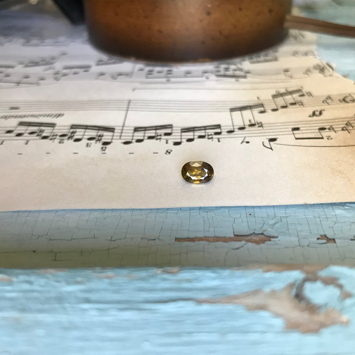 Greenish Yellow Sphene 1.03 Carat 7x5mm Oval Cut Loose Gem Unmounted Gemstone Earth Mined Stone