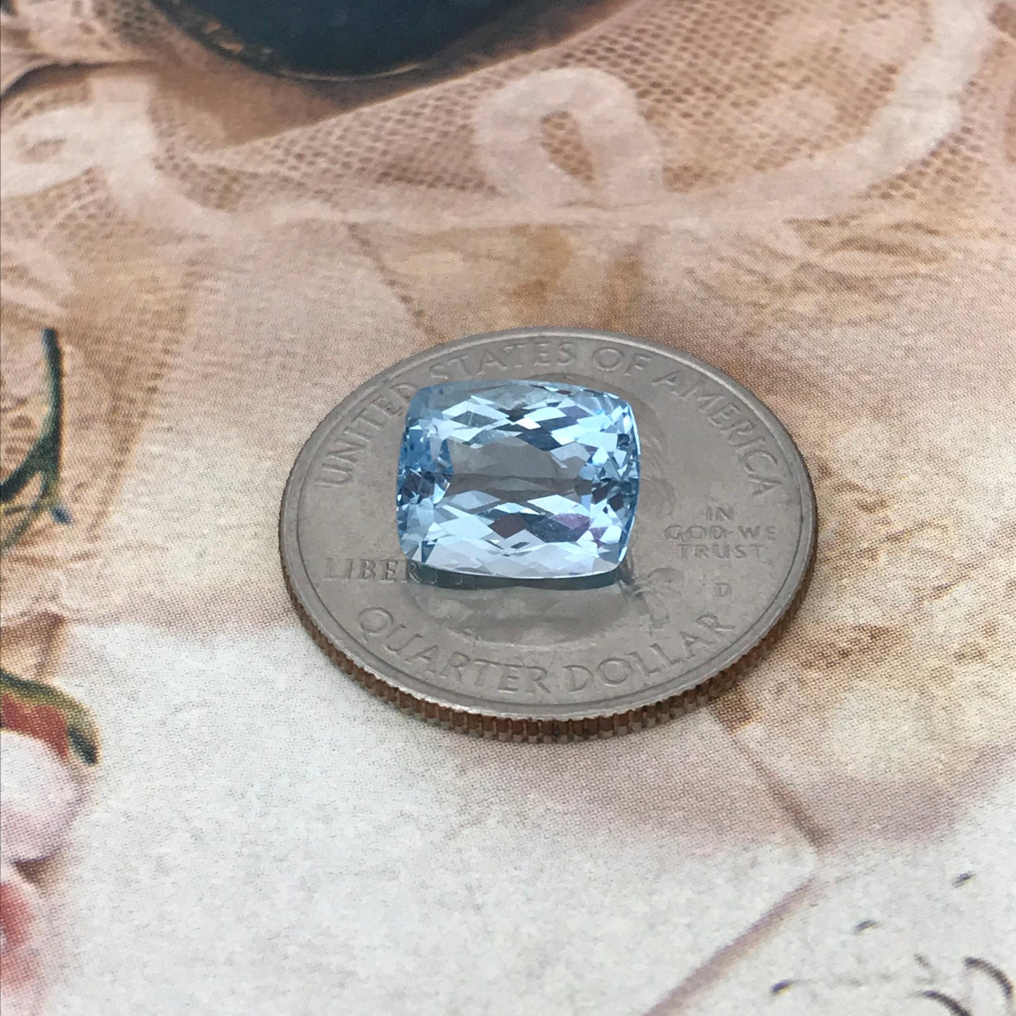 10.5x8.6mm Natural Blue Aquamarine 4.24 carats Light Blue Rectangle Cushion Cut Loose Faceted Gemstone Beryl March Birthstone