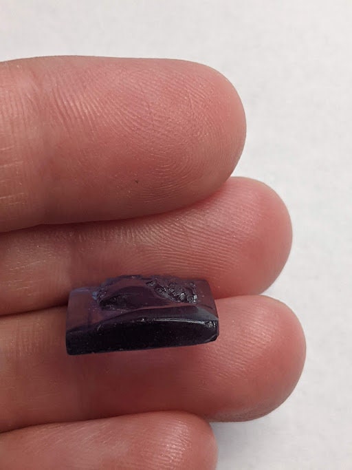 10 carat Tanzanite Cameo Carving of Woman's Face Cabochon 14.5mm x14.6 mm Square Purple Violet Zoisite Carved Gemstone