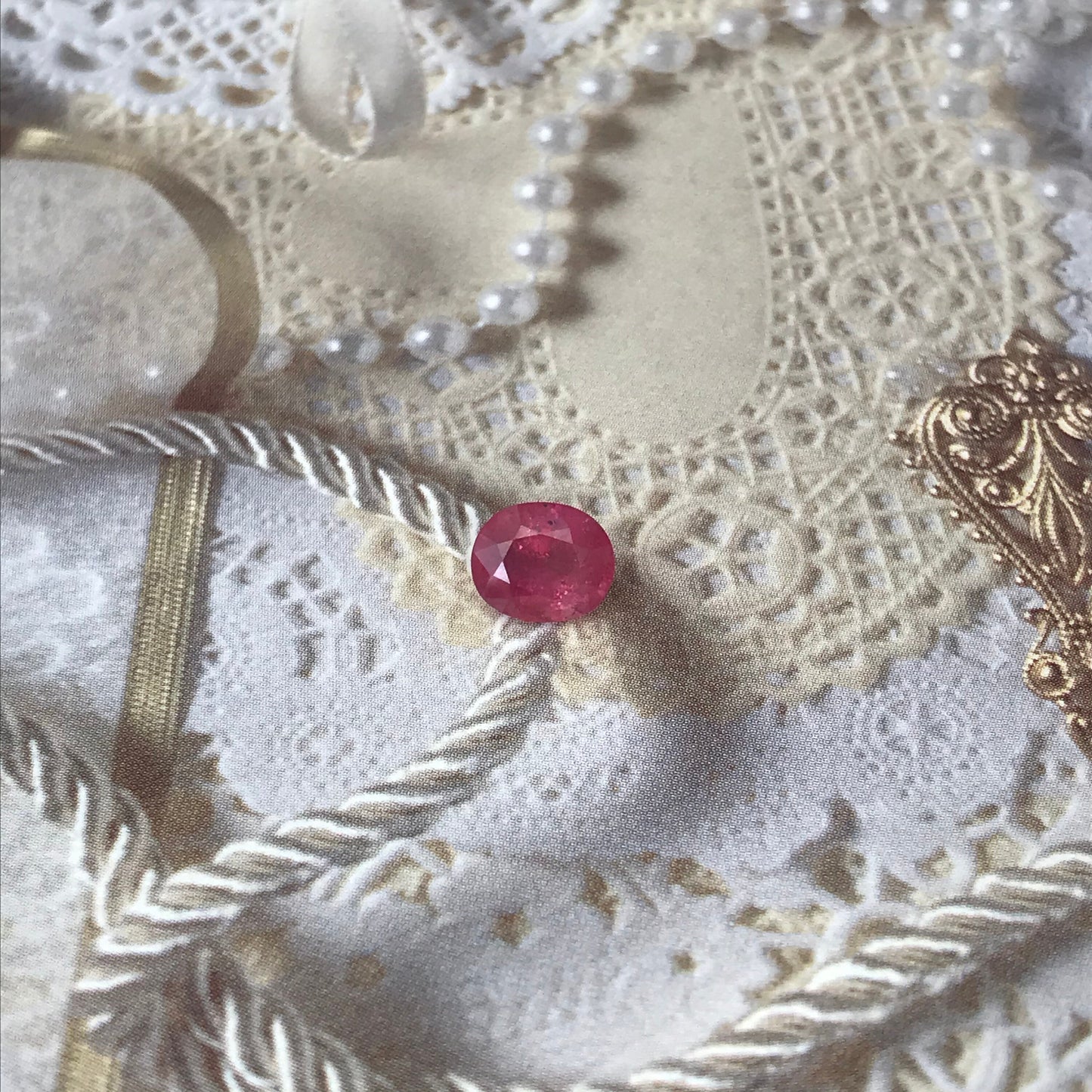 1.97 Carat Natural Pink Sapphire Heated with Residues 7.7x 6.5mm Oval Ruby or Fancy Color Sapphire