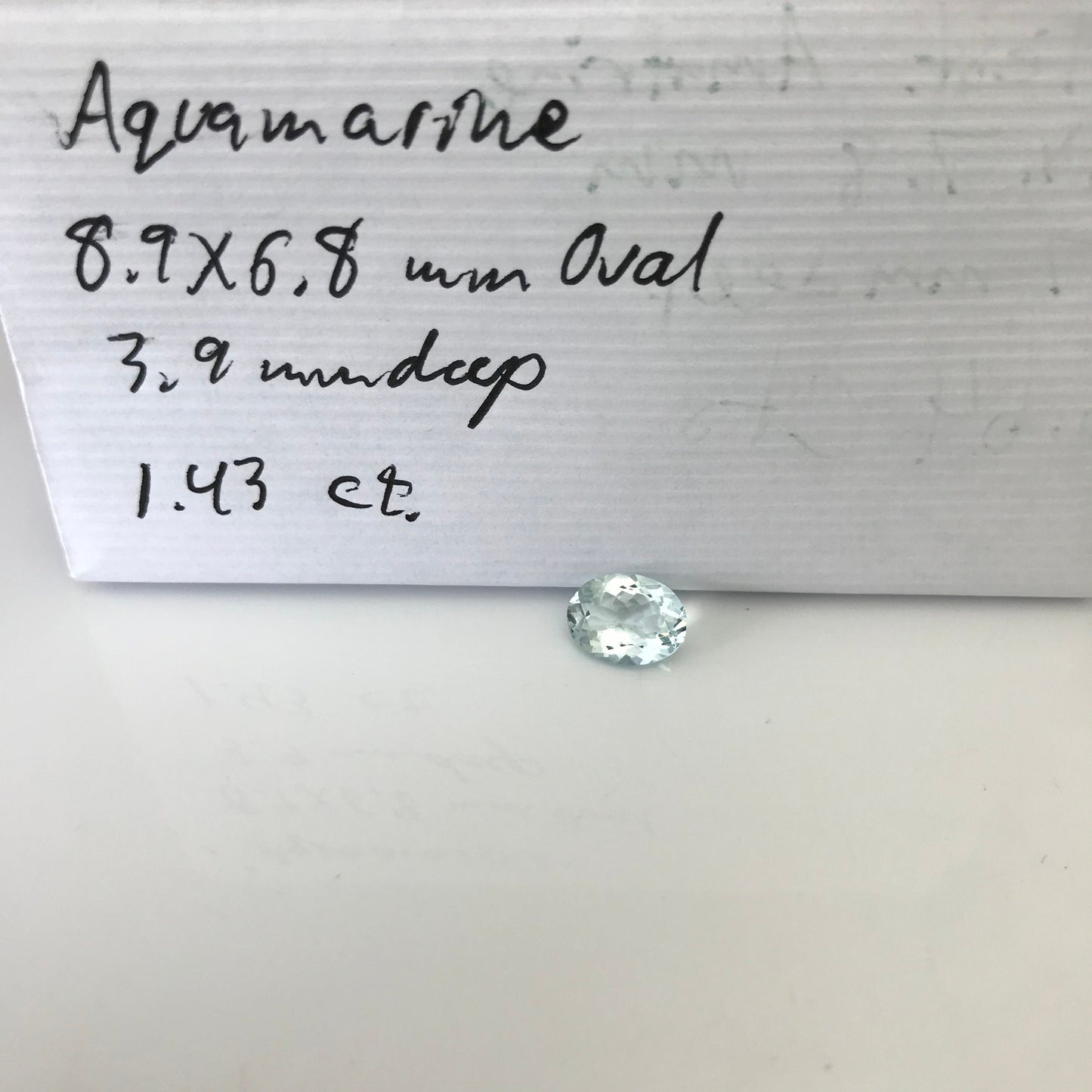 Blue Aquamarine 1.43 carat 9x7mm Brilliant Oval Cut, Unmounted Faceted Loose Gemstone for Jewelry Setting