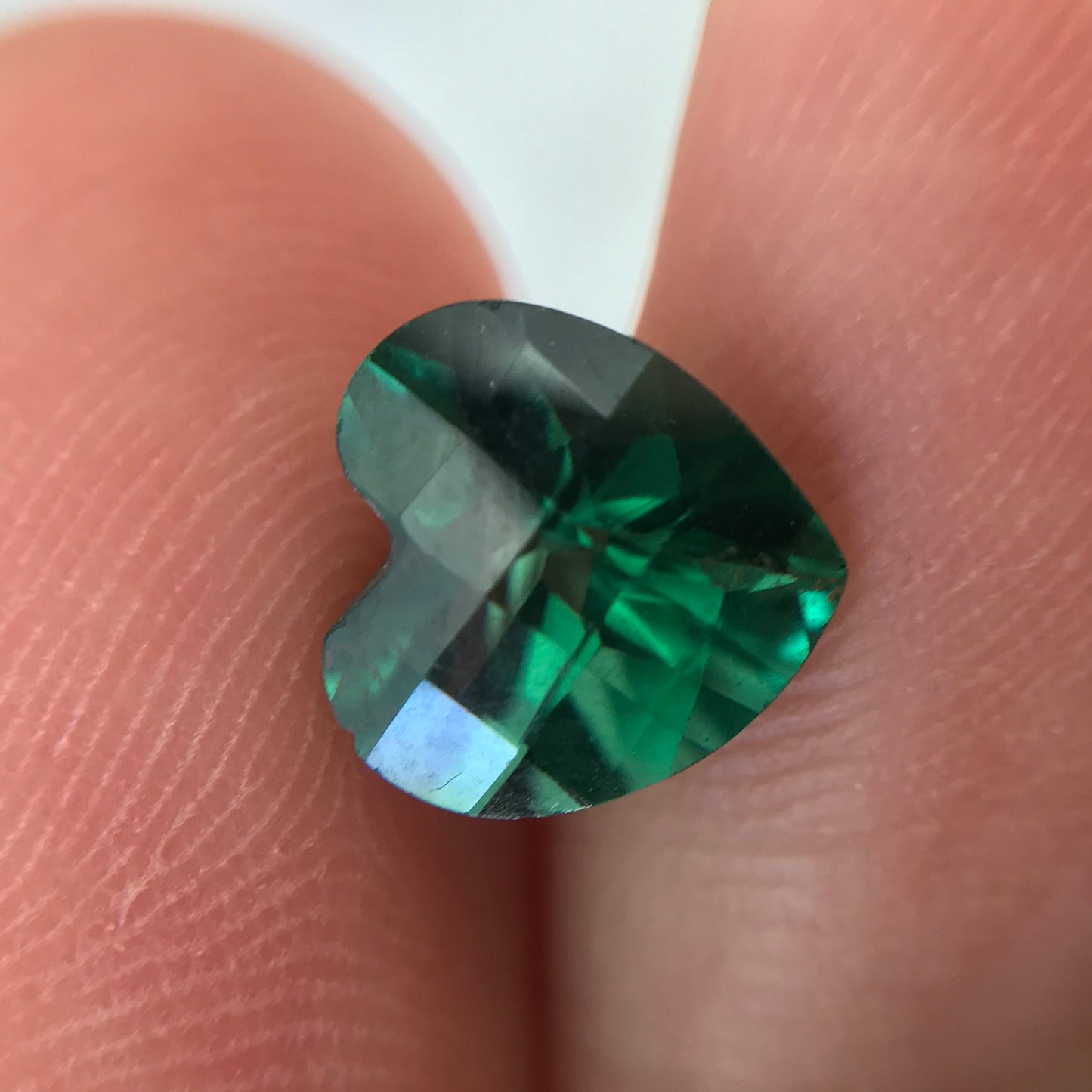 Lab Created Green Quartz 8mm Heart Cut 1.59 Carat Faceted Gem Loose Gemstone Unmounted Quartz- Synthetic Green Quartz- Lab Grown Man Made