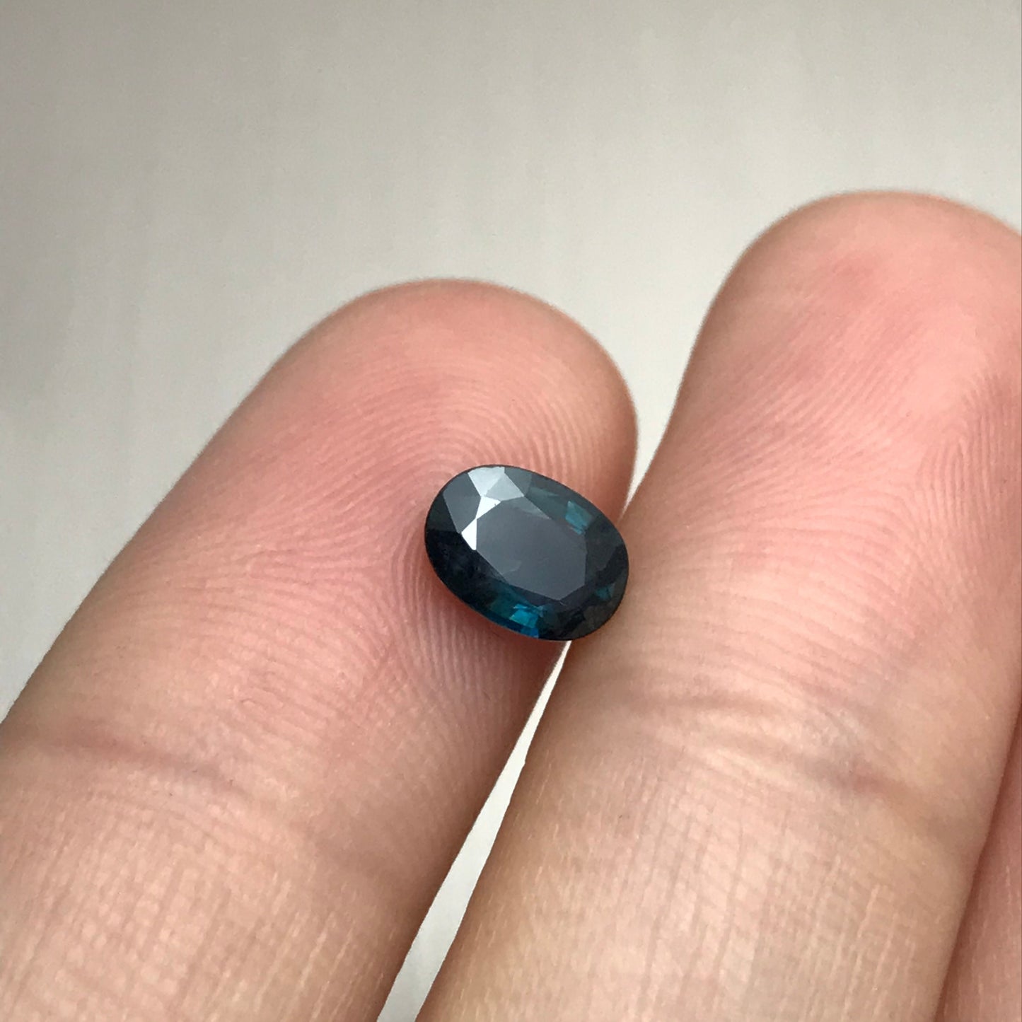 7x5mm Natural Blue Sapphire 1.11 Carats Oval Teal Blue, Reclaimed Gem, Faceted Loose Gemstone Heated Greenish Blue