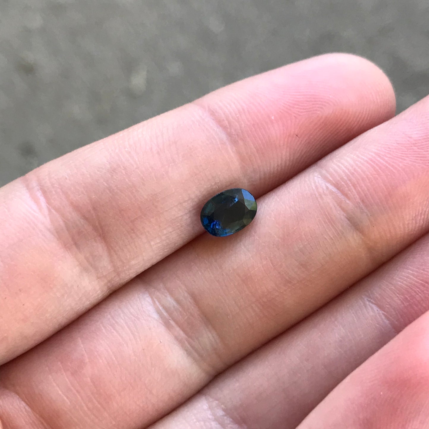 7x5mm Natural Blue Sapphire 1.11 Carats Oval Teal Blue, Reclaimed Gem, Faceted Loose Gemstone Heated Greenish Blue