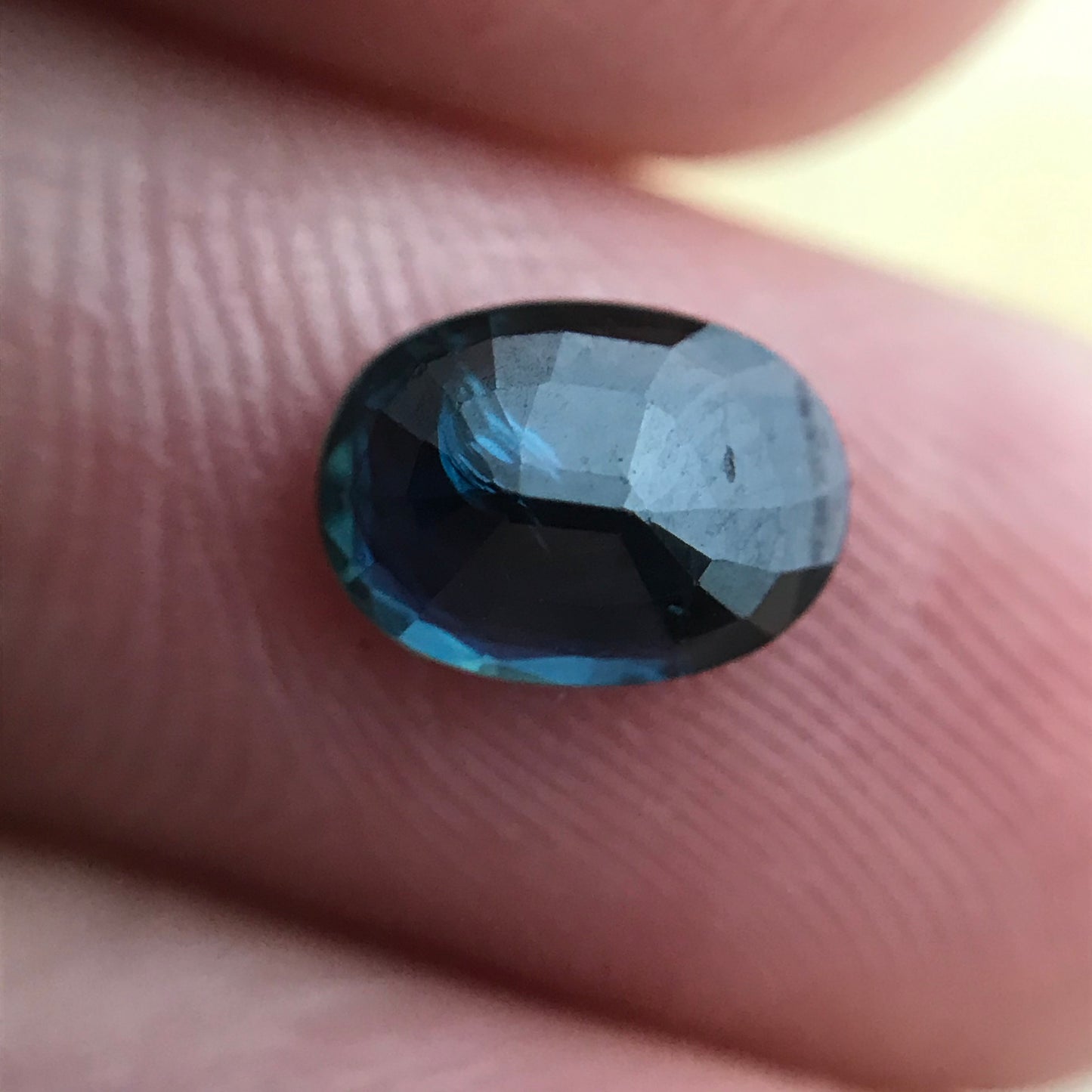 7x5mm Natural Blue Sapphire 1.11 Carats Oval Teal Blue, Reclaimed Gem, Faceted Loose Gemstone Heated Greenish Blue