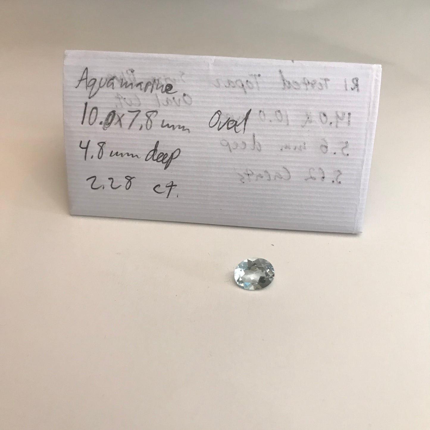 2.28 carat Light Blue Aquamarine 10x7.8mm Oval Cut, Unmounted Faceted Loose Gemstone