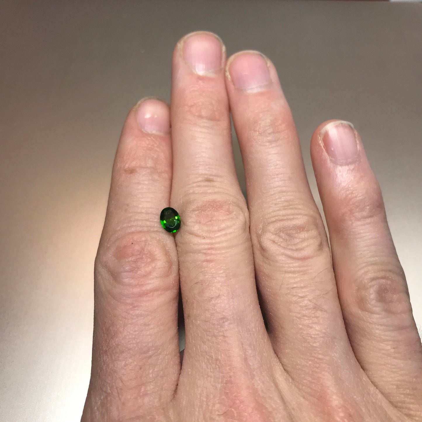 7x5mm Green Chrome Diopside 0.69 carat Oval Cut, Unmounted Faceted Loose Gemstone