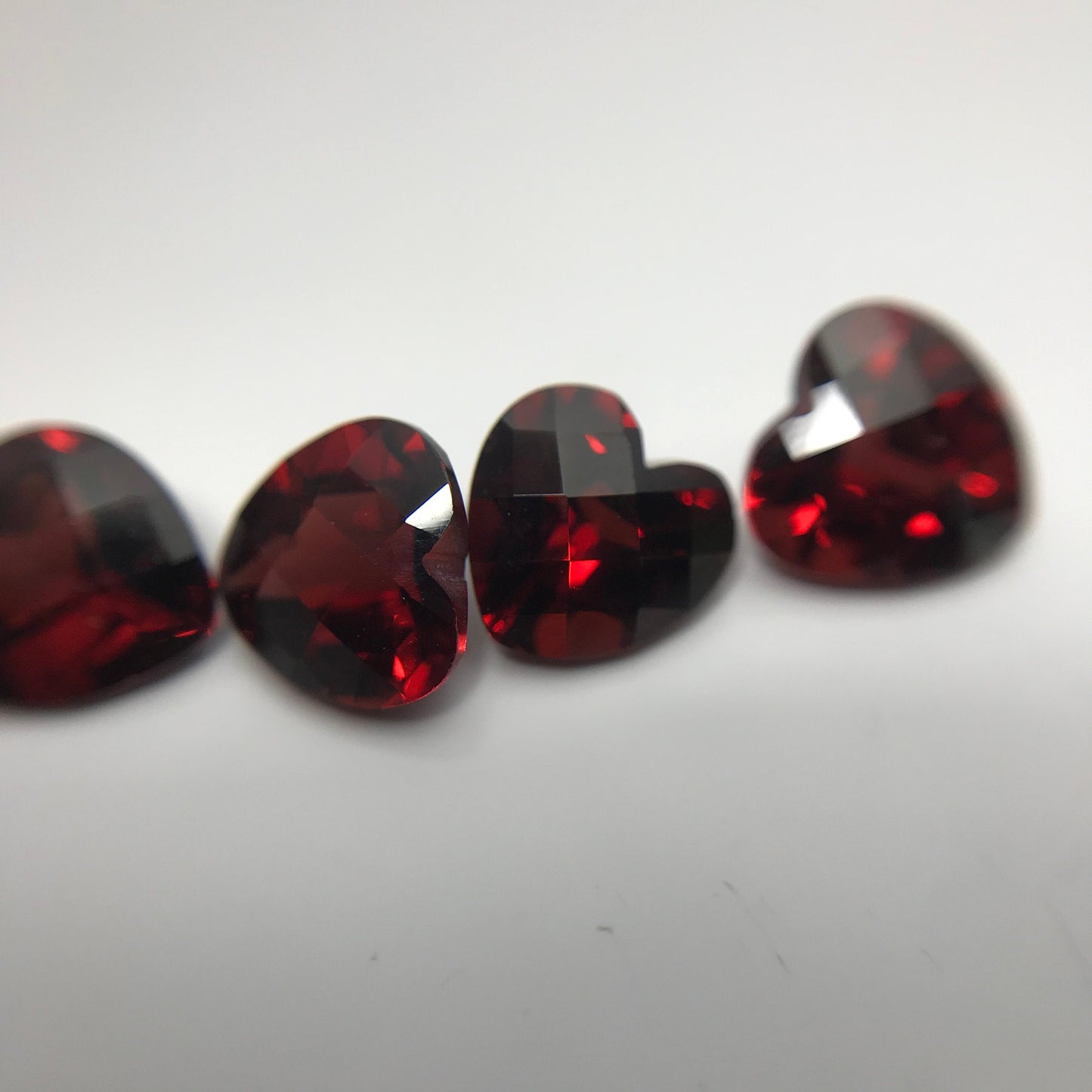 ONE 7mm Red Garnet Checkerboard Hear Cut, Approx 1.32-1.62 carat, Faceted Loose Reclaimed Gem