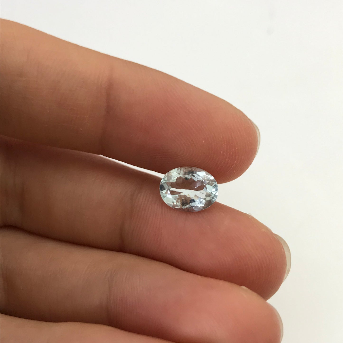 Blue Aquamarine 1.43 carat 9x7mm Brilliant Oval Cut, Unmounted Faceted Loose Gemstone for Jewelry Setting