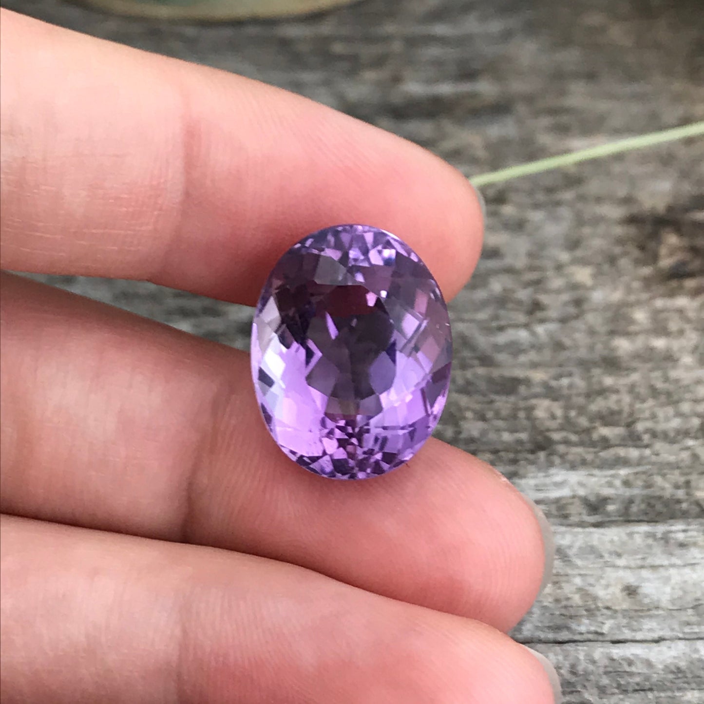 14.3 Carat Purple Amethyst 17.3x13.5mm Oval, Nice Cut Loose Gem Reclaimed/Recycled Gemstone Faceted for Jewelry setting, February Birthstone