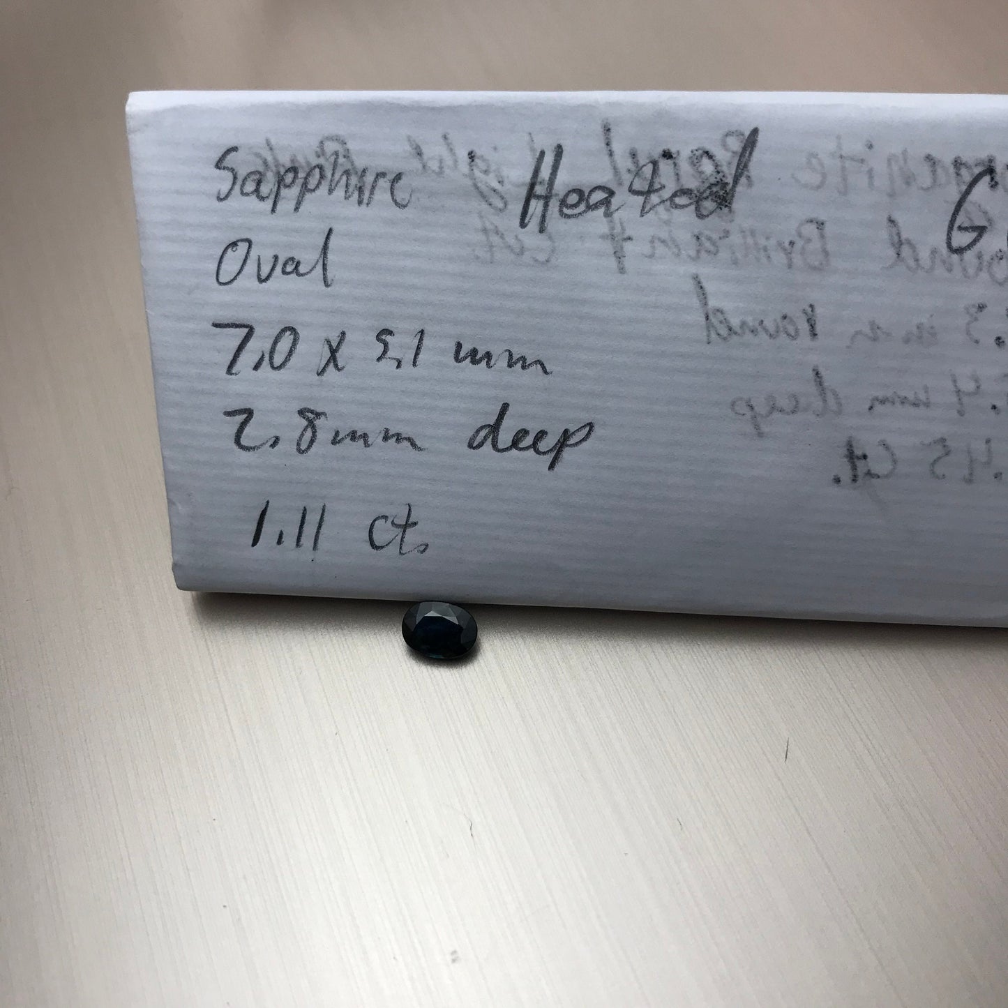 7x5mm Natural Blue Sapphire 1.11 Carats Oval Teal Blue, Reclaimed Gem, Faceted Loose Gemstone Heated Greenish Blue