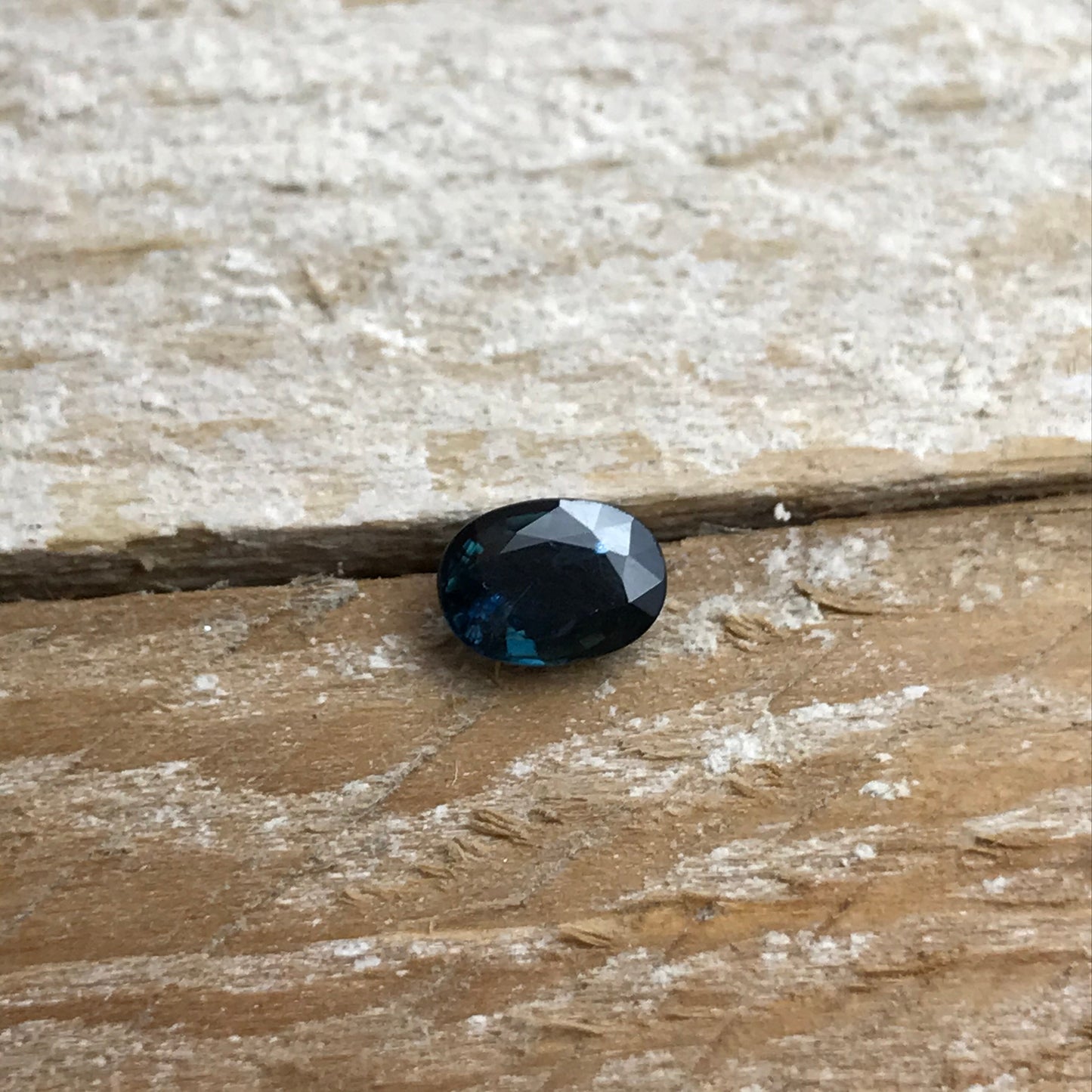 7x5mm Natural Blue Sapphire 1.11 Carats Oval Teal Blue, Reclaimed Gem, Faceted Loose Gemstone Heated Greenish Blue
