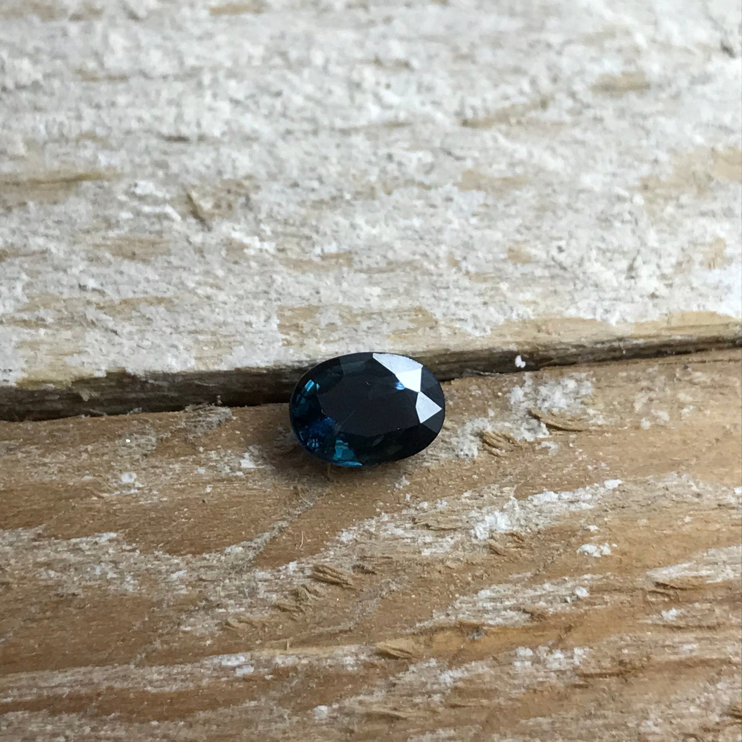 7x5mm Natural Blue Sapphire 1.11 Carats Oval Teal Blue, Reclaimed Gem, Faceted Loose Gemstone Heated Greenish Blue