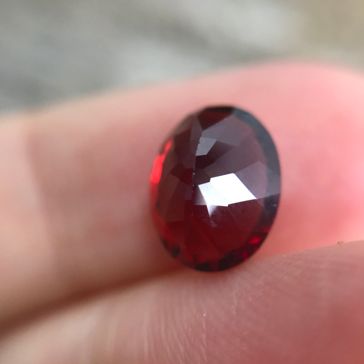 Natural Deep Red Garnet, 3 carat 10x8mm Oval Cut, Unmounted Faceted Loose Gemstone, Reclaimed Recycled Gemstone