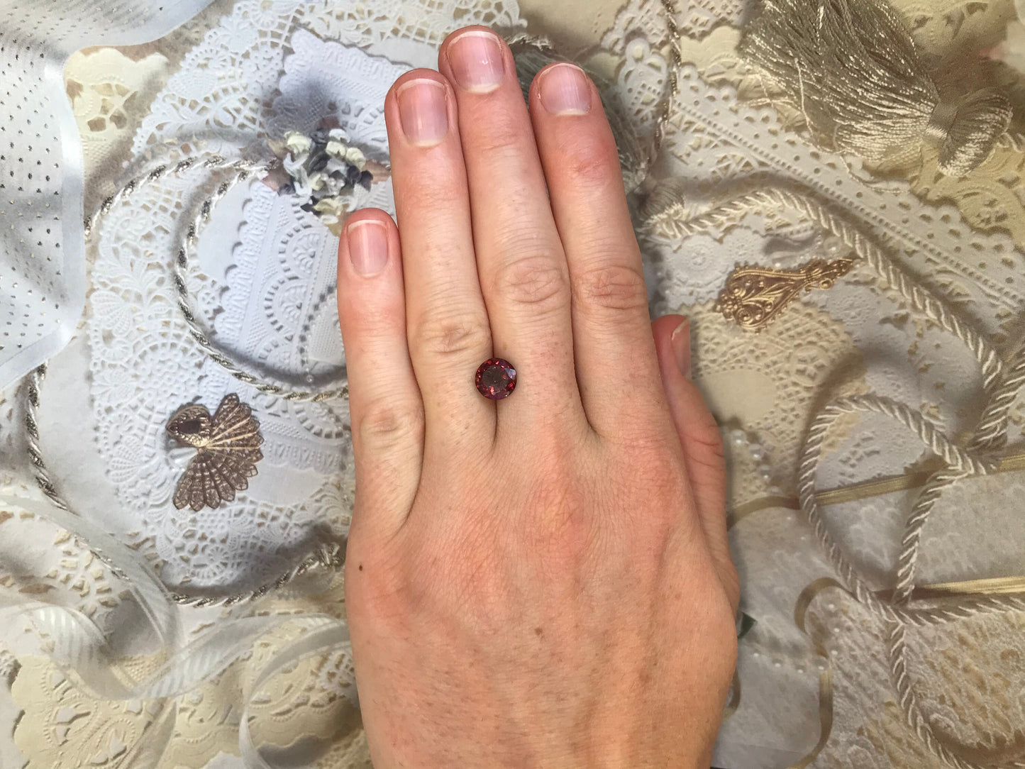 Natural Purple Pink Tourmaline 1.91 carat 8mm Round Cut, Unmounted Faceted Loose Gemstone, Purple Rubellite