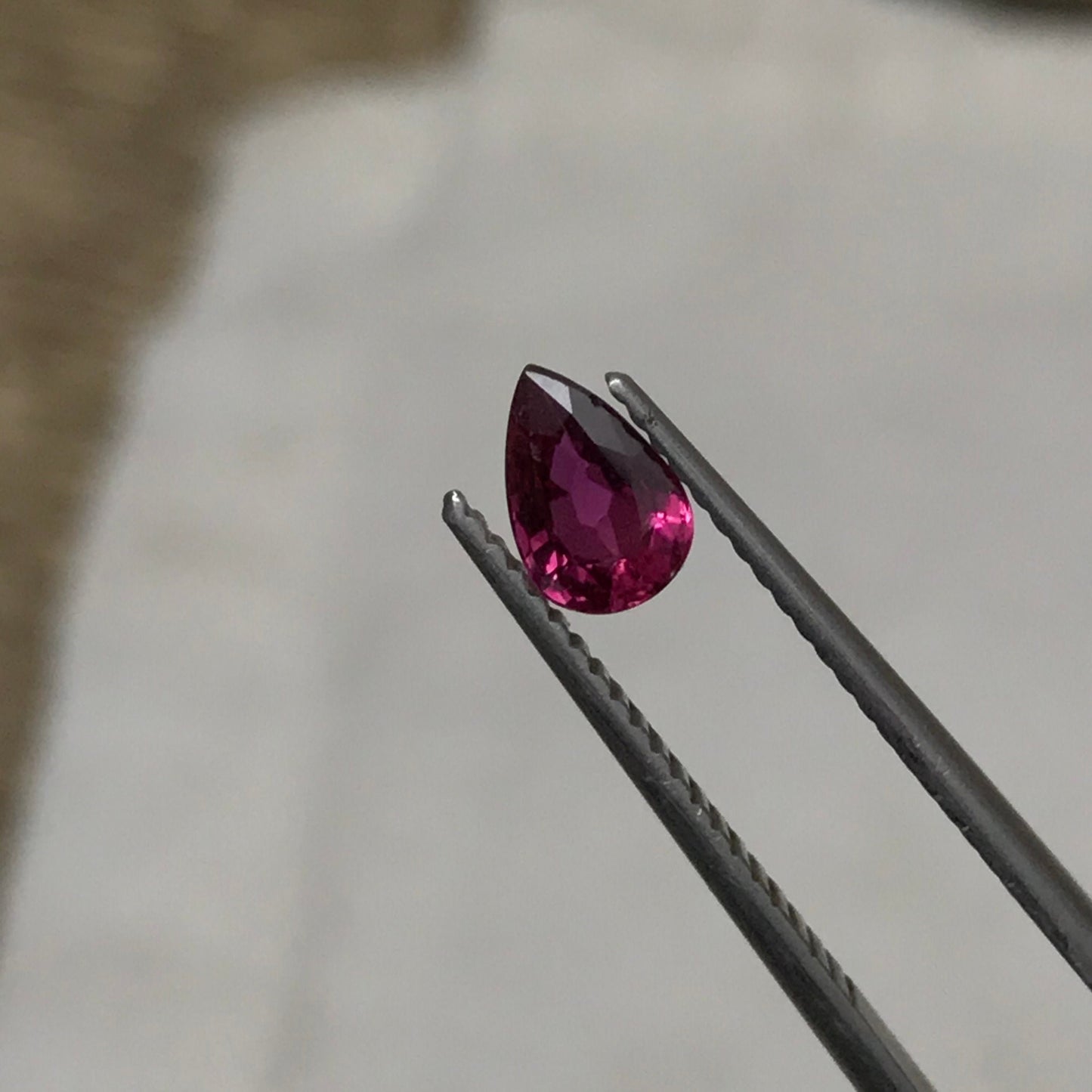 0.53 ct Natural Ruby 6x4mm Pear Cut, Loose Gemstone Faceted Gem Corundum Red Real Beautiful July Birthstone, Genuine Earth Mined