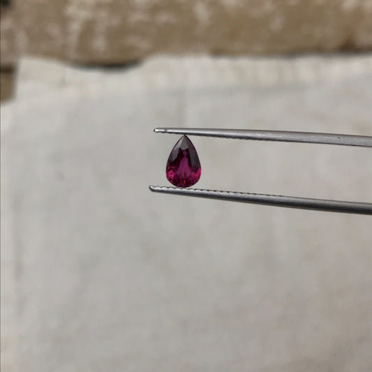 0.53 ct Natural Ruby 6x4mm Pear Cut, Loose Gemstone Faceted Gem Corundum Red Real Beautiful July Birthstone, Genuine Earth Mined